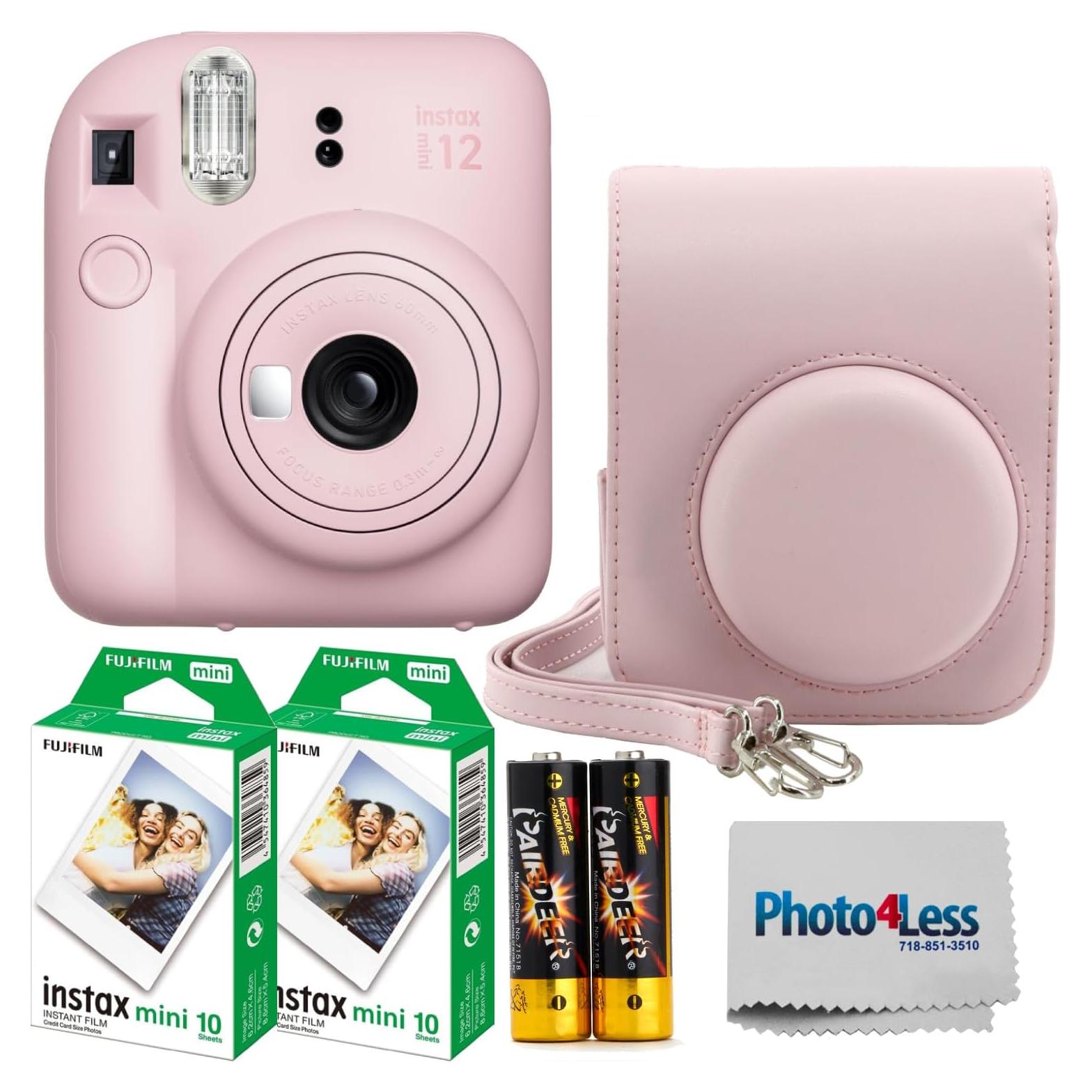 Cámara Instantánea Fujifilm Instax Mini 12 Rosa Flor + 20 Películas