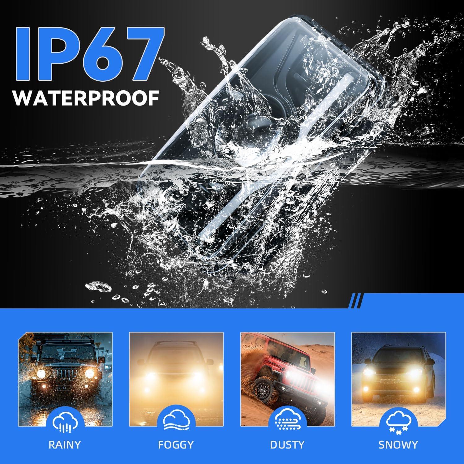 Faros Cuadrados MXSAG 4x6" 28W Impermeables para Autos Clásicos