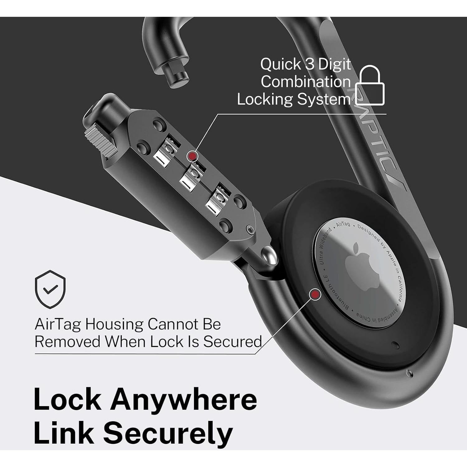 Mosquetón Antirrobo RAPTIC para Apple AirTag con Candado