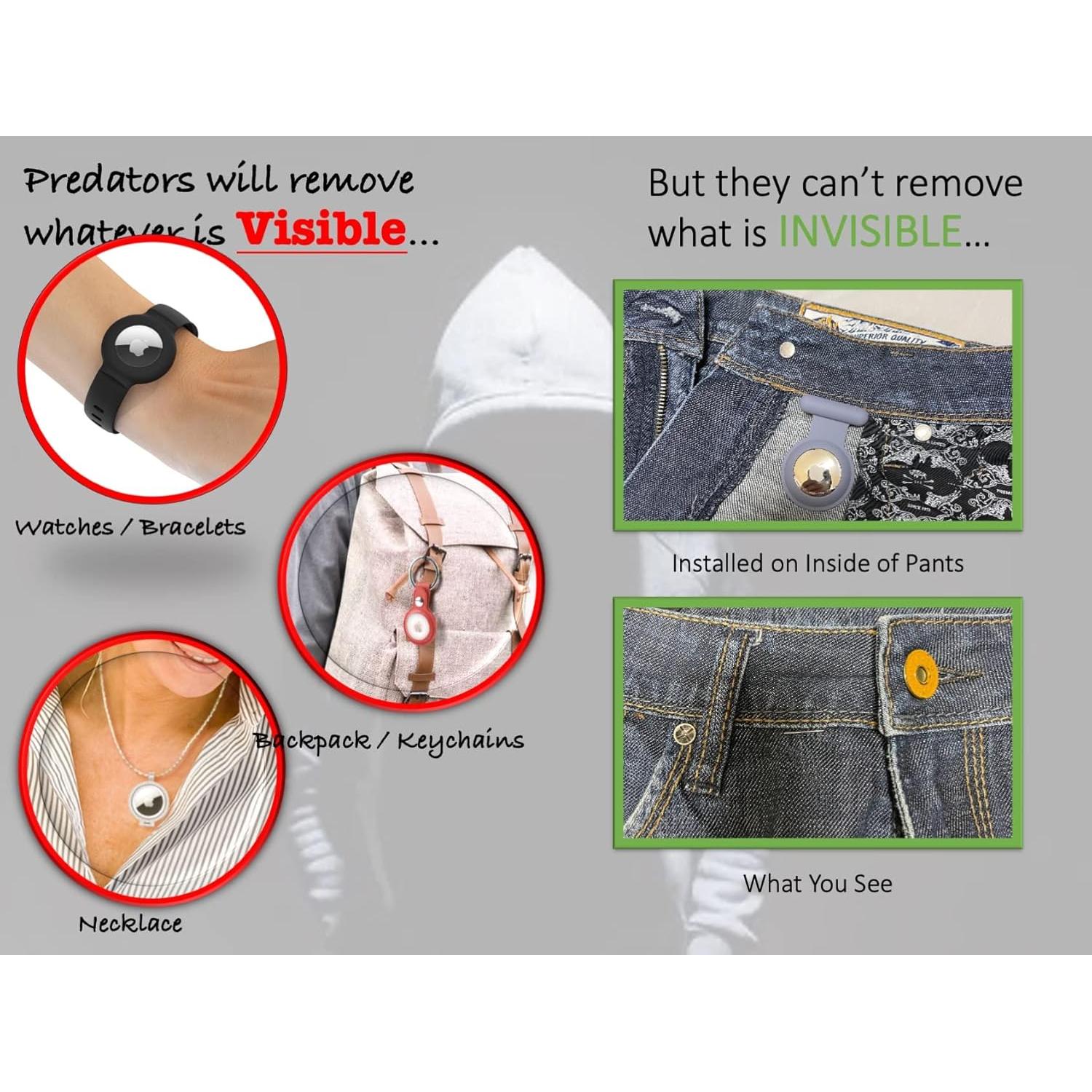 Soporte Airtag Oculto para Niños Kaizen Kreations - Negro