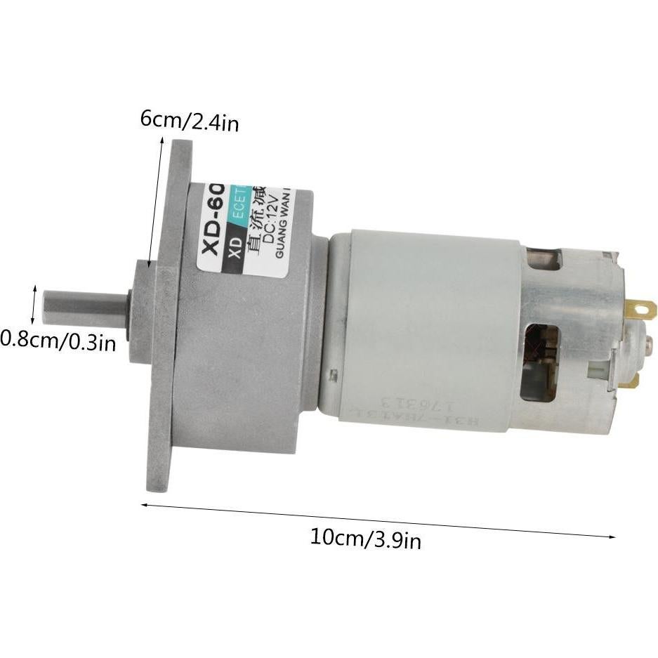 Motor de Engranaje DC 12V 35W Ajustable Velocidad 5RPM