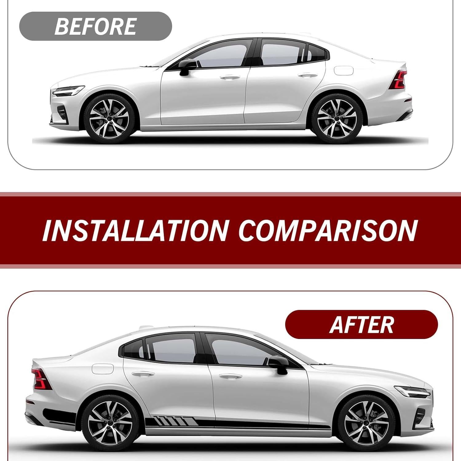 Calcomanías Largas Nowkont 2 PCS 11.48cm x 225cm Negro