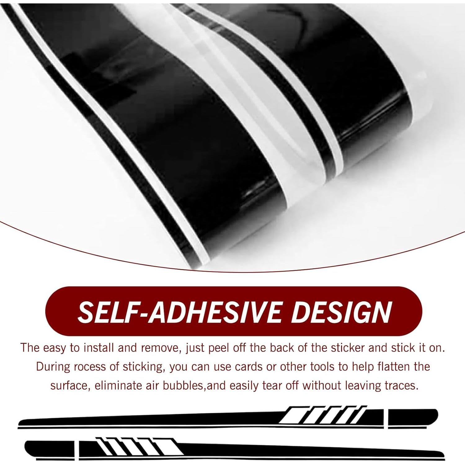 Calcomanías Largas Nowkont 2 PCS 11.48cm x 225cm Negro