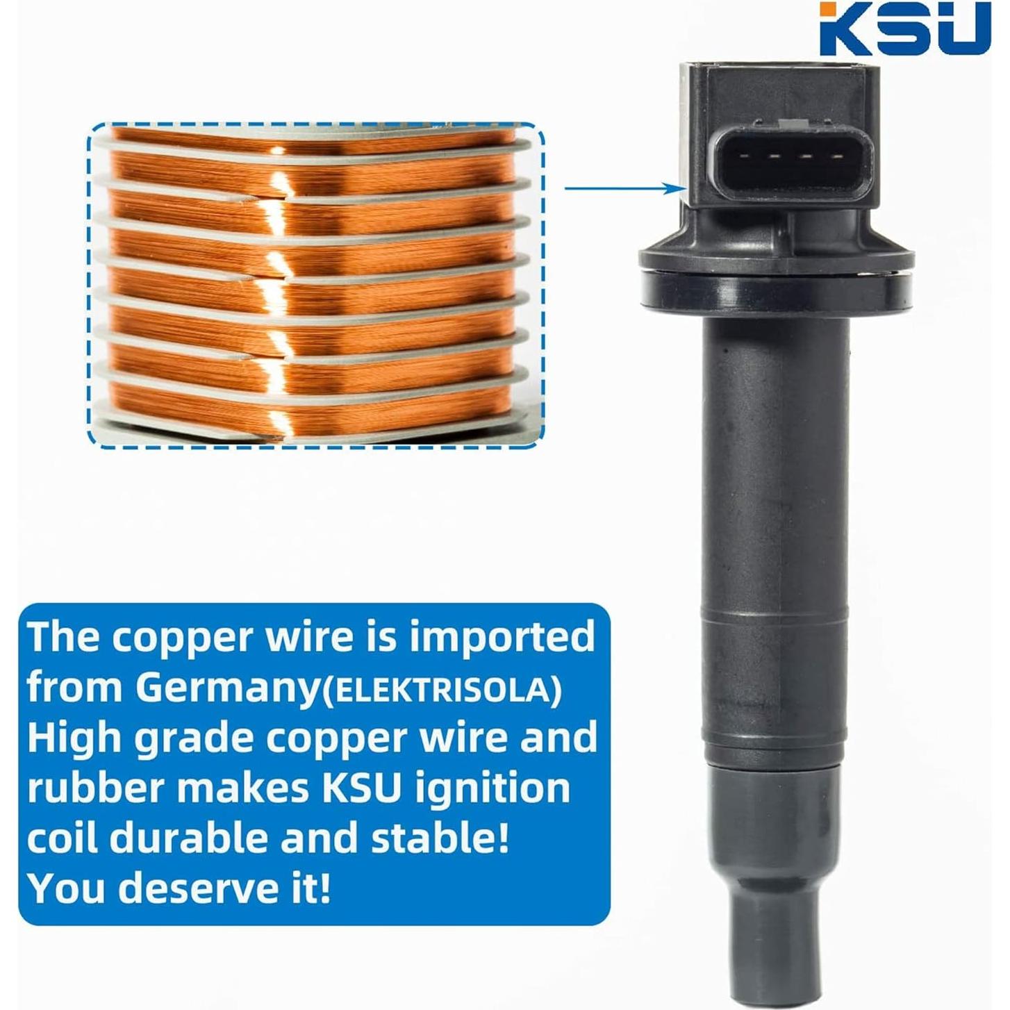 Paquete de 4 Bobinas de Encendido KSU para Toyota y Scion