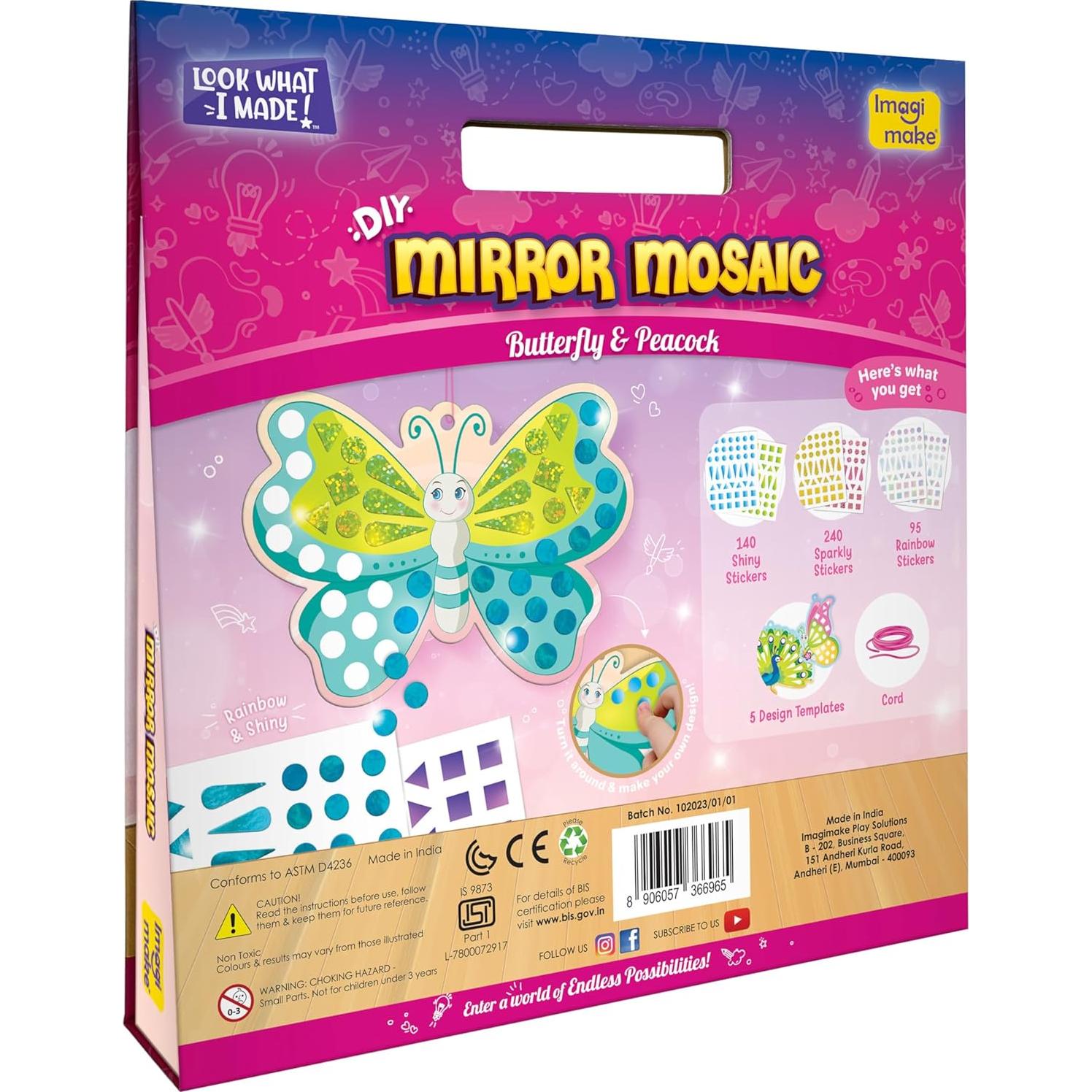 Kit de Manualidades Imagimake Mosaico Mariposa y Pavo Real