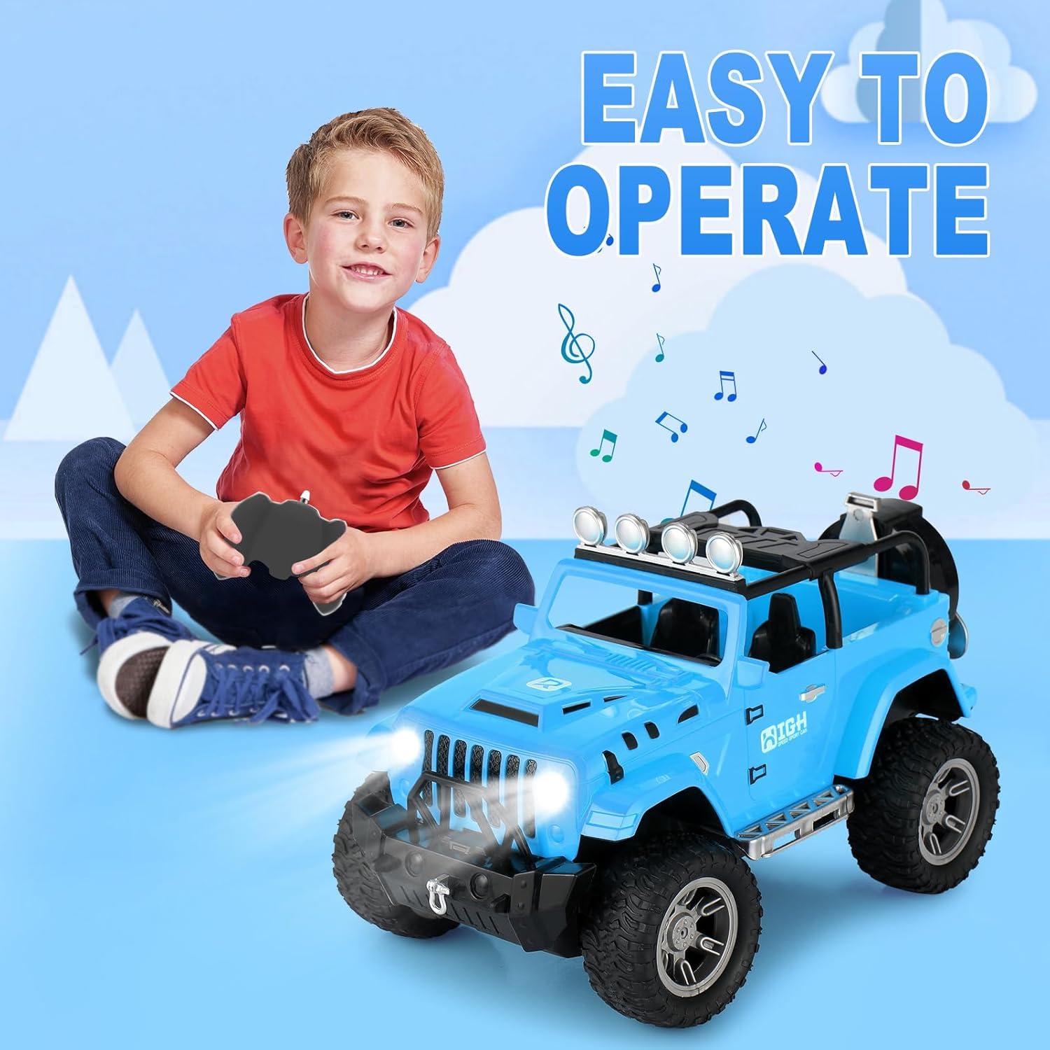 Carox Remote Control car for Kids with Spray Mist,1:16 Scale RC Car with Engine Sound and LED Lights, 2.4Ghz Off Road RC Monster Trucks -Christmas, Birthday for Kids