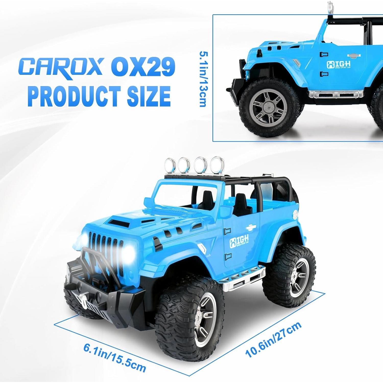 Carox Remote Control car for Kids with Spray Mist,1:16 Scale RC Car with Engine Sound and LED Lights, 2.4Ghz Off Road RC Monster Trucks -Christmas, Birthday for Kids