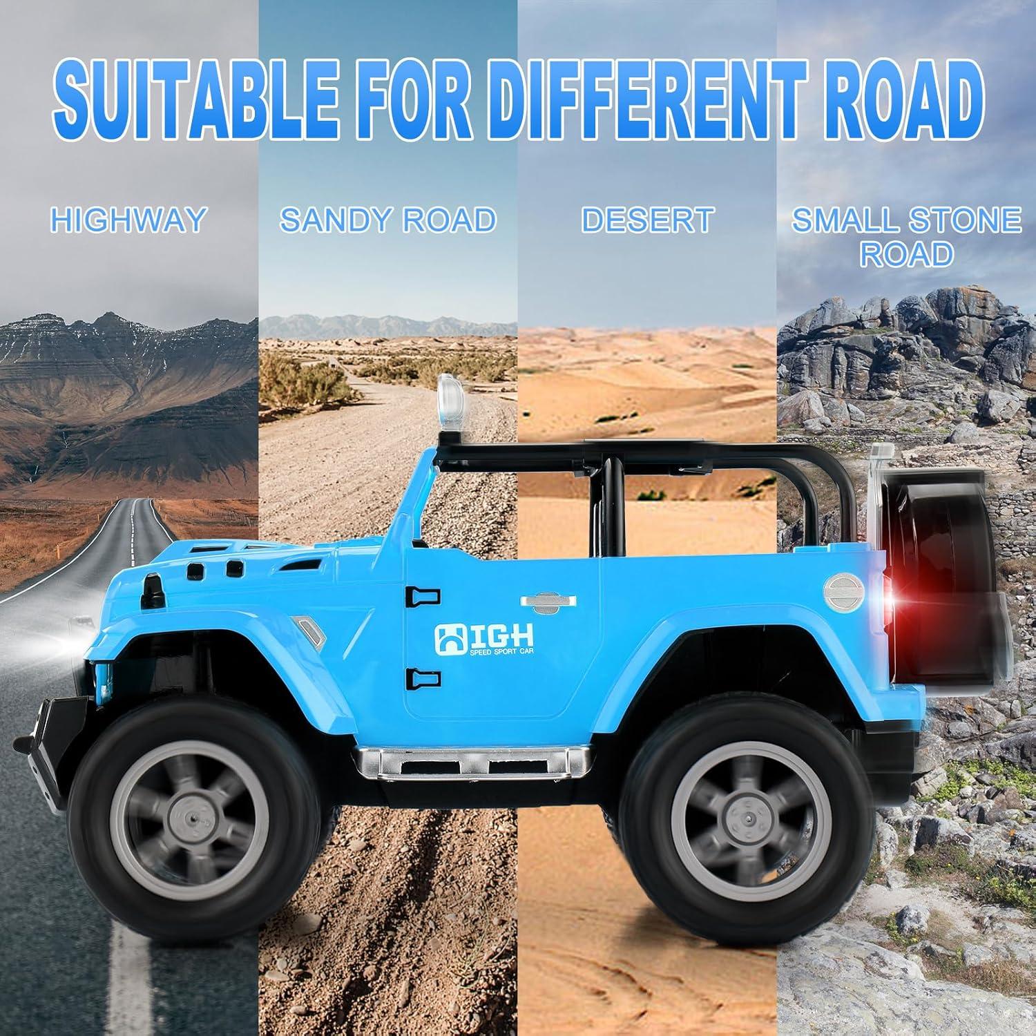 Carox Remote Control car for Kids with Spray Mist,1:16 Scale RC Car with Engine Sound and LED Lights, 2.4Ghz Off Road RC Monster Trucks -Christmas, Birthday for Kids