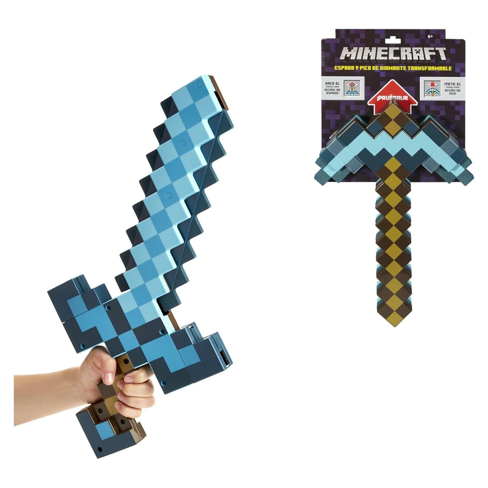 Mattel Minecraft Espada y Pico Diamante 2-en-1 Infantil