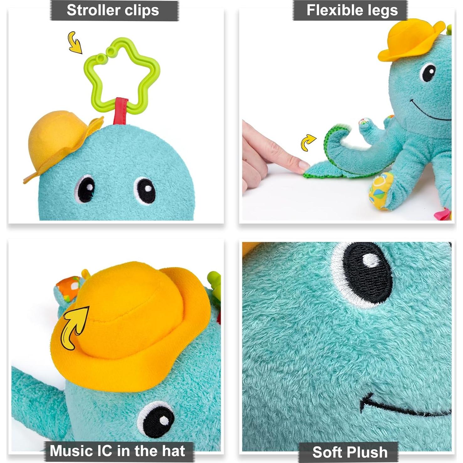 Juguete de Peluche Musical Sumobaby Pulpo Azul 5 en 1