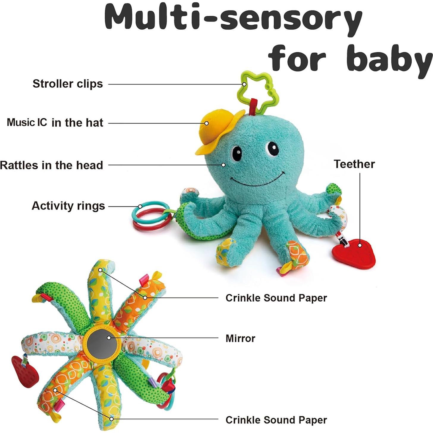 Juguete de Peluche Musical Sumobaby Pulpo Azul 5 en 1