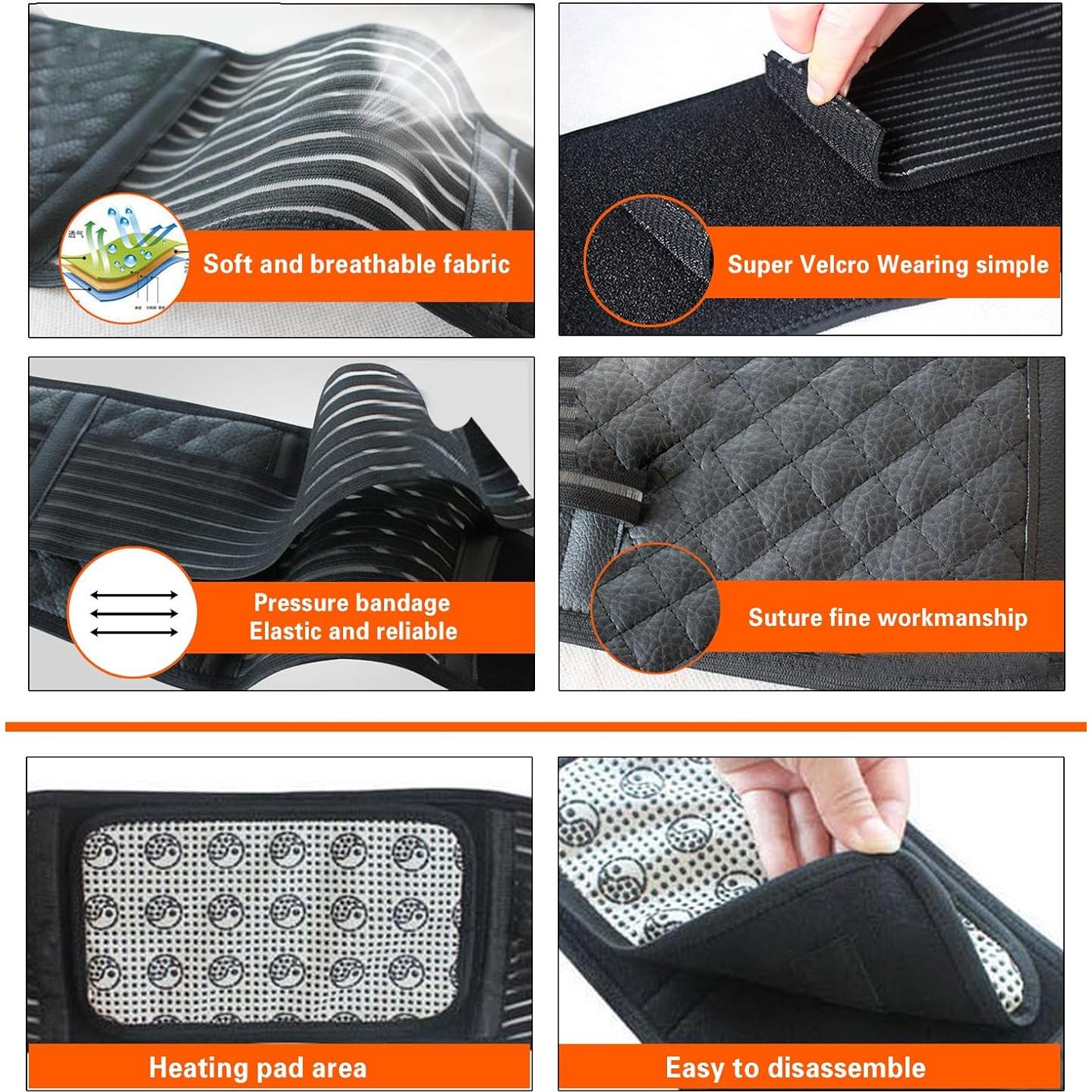 Soporte Lumbar MAIBU Autocalentable Ajustable M para Alivio Dolor