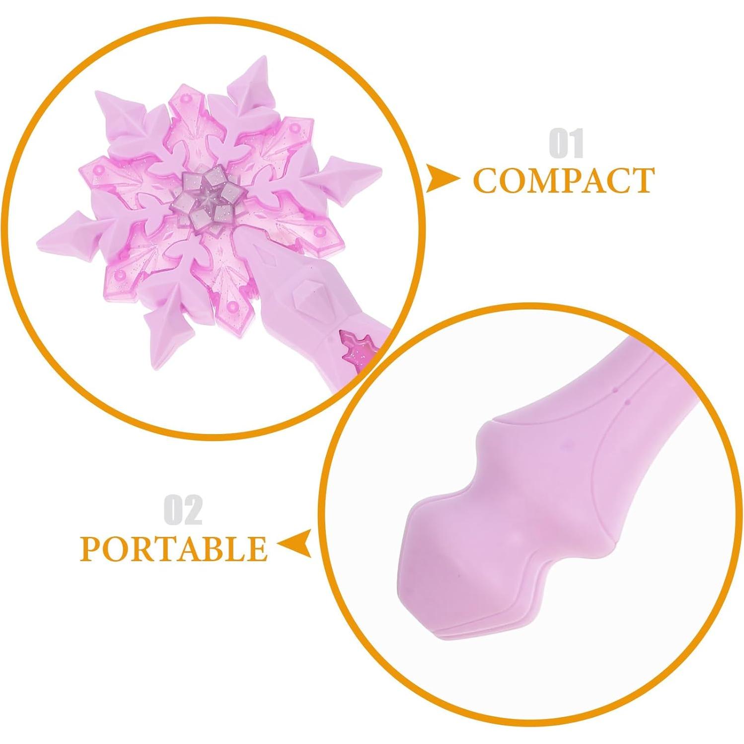 Kisangel Light up Snowflake LED Glow Princess for Kid Cosplay Costume Accessories, Birthday Party Supplies Wands