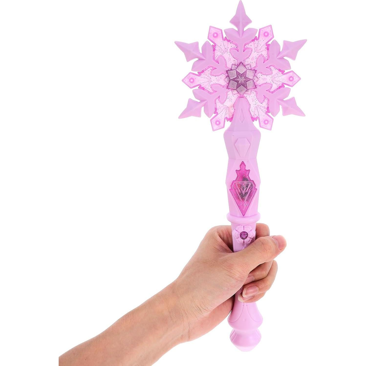 Kisangel Light up Snowflake LED Glow Princess for Kid Cosplay Costume Accessories, Birthday Party Supplies Wands