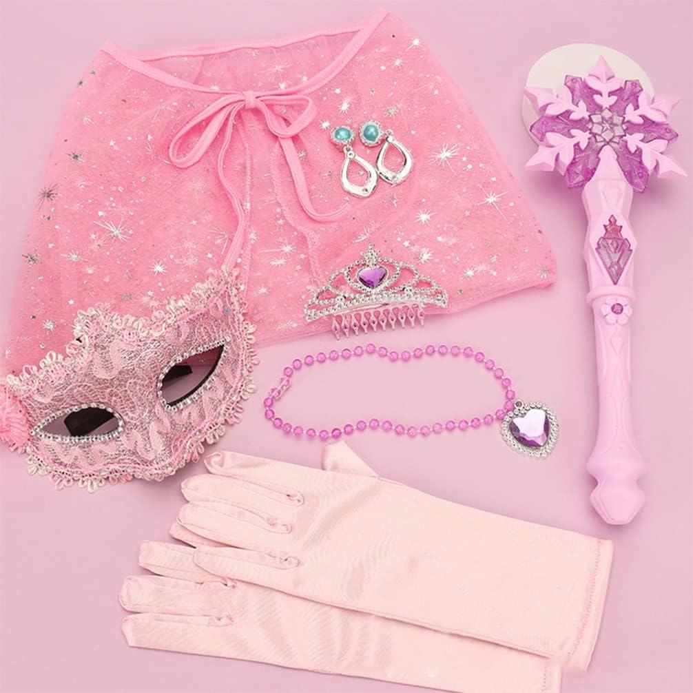 Kisangel Light up Snowflake LED Glow Princess for Kid Cosplay Costume Accessories, Birthday Party Supplies Wands