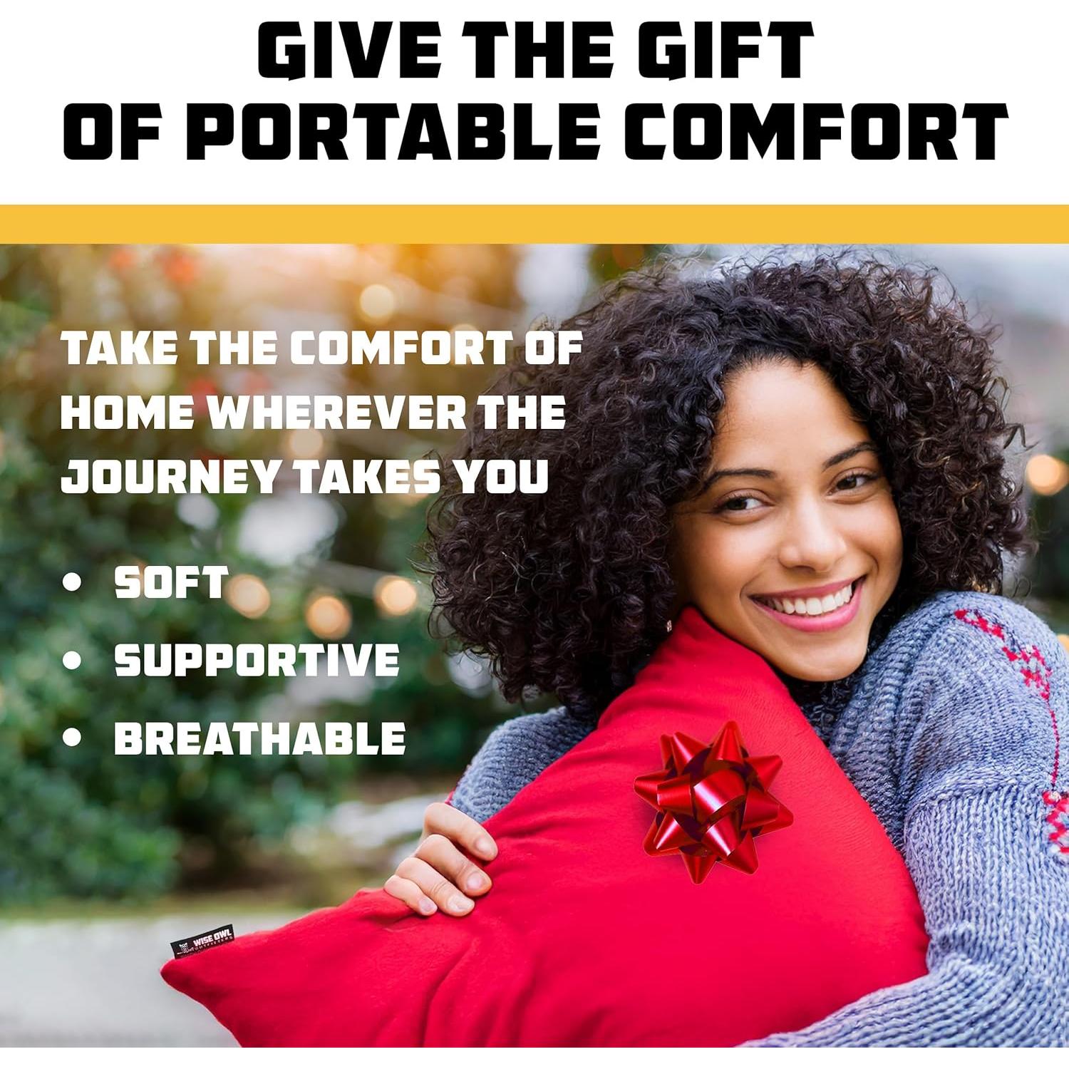 Almohada de Camping Wise Owl - Espuma Viscoelástica 10cm Azul