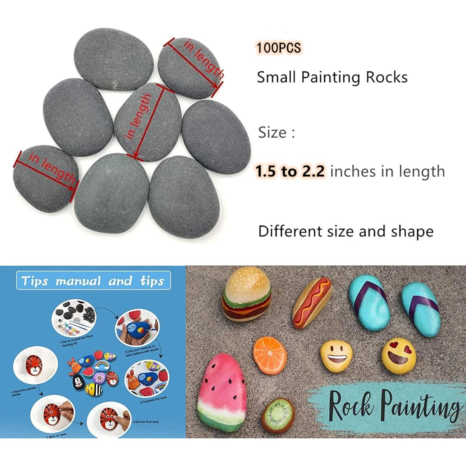 100 Rocas Naturales para Pintar Lifetop 3.81-5.58 cm DIY