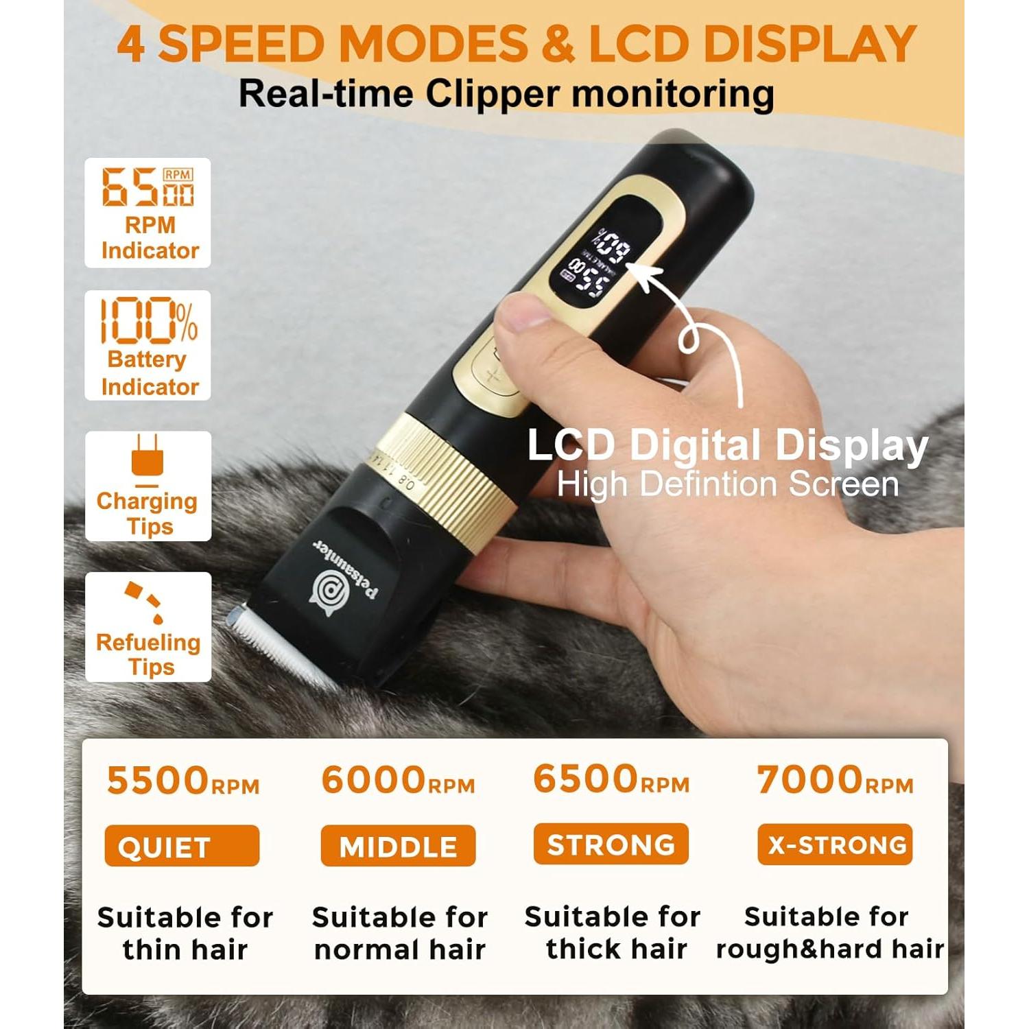 Kit de Aseo para Mascotas Petsaunter C95Pro - Cortadora Recargable