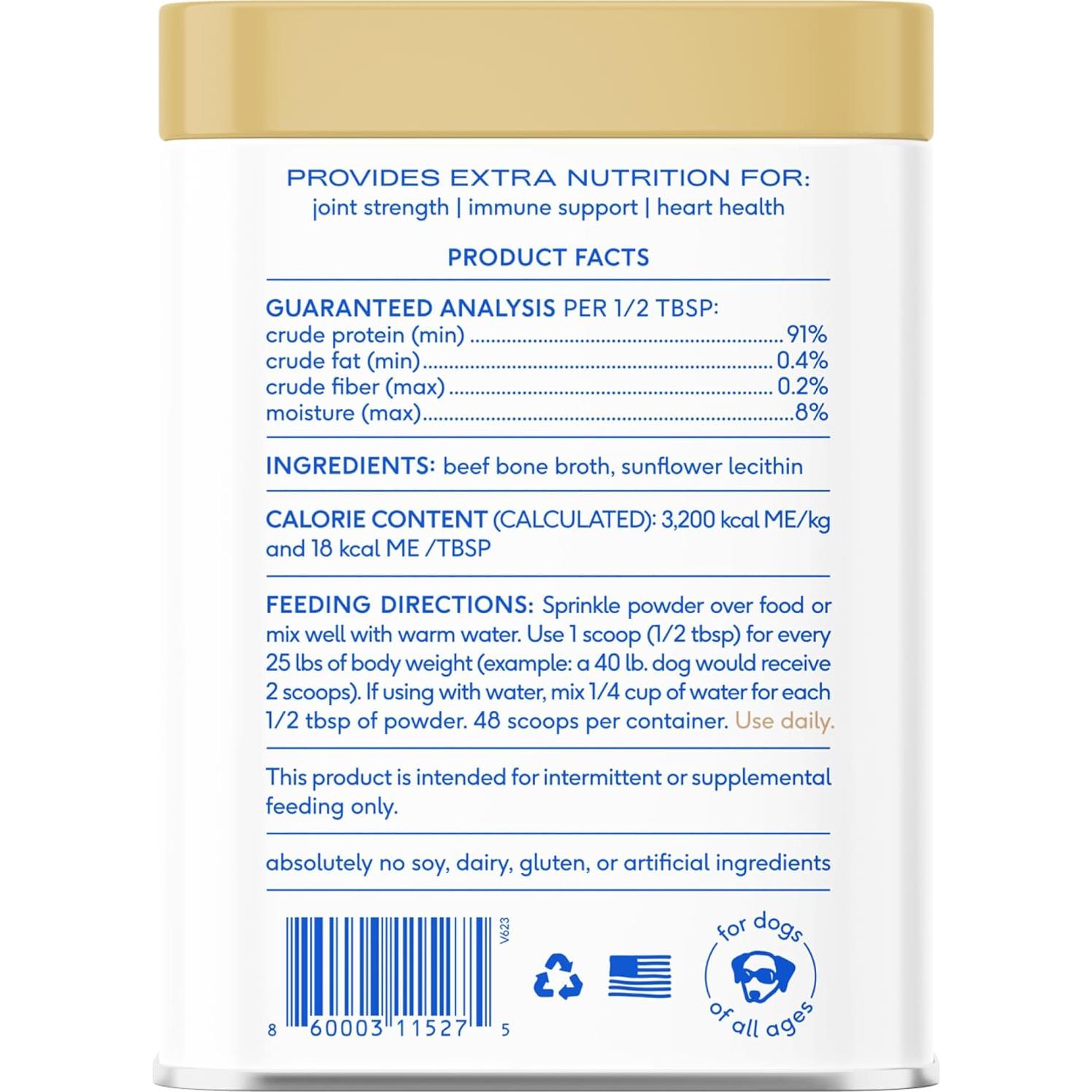 Caldo de Hueso en Polvo Native Pet para Perros y Gatos - 48 Porciones