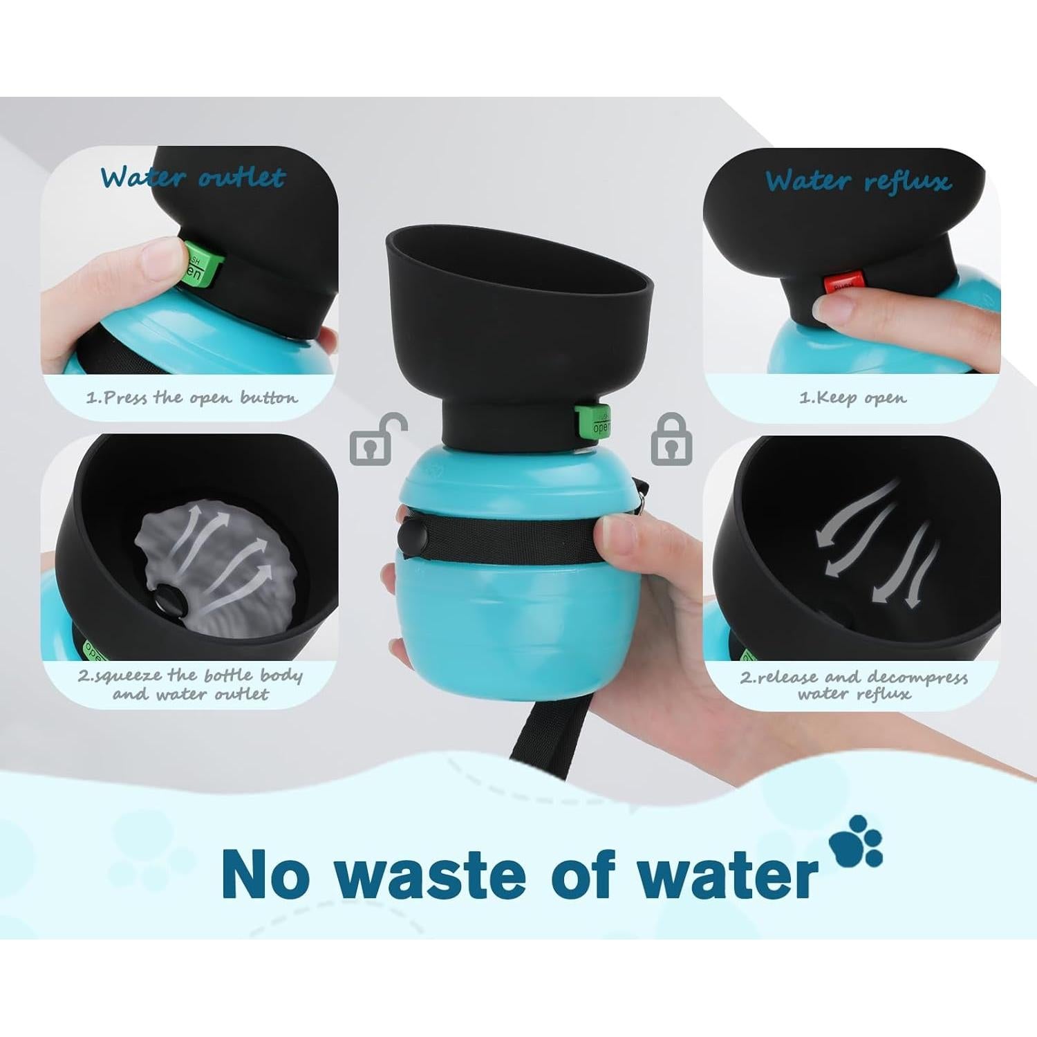 Botella de Agua Portátil Pecute 355 ml para Perros y Gatos