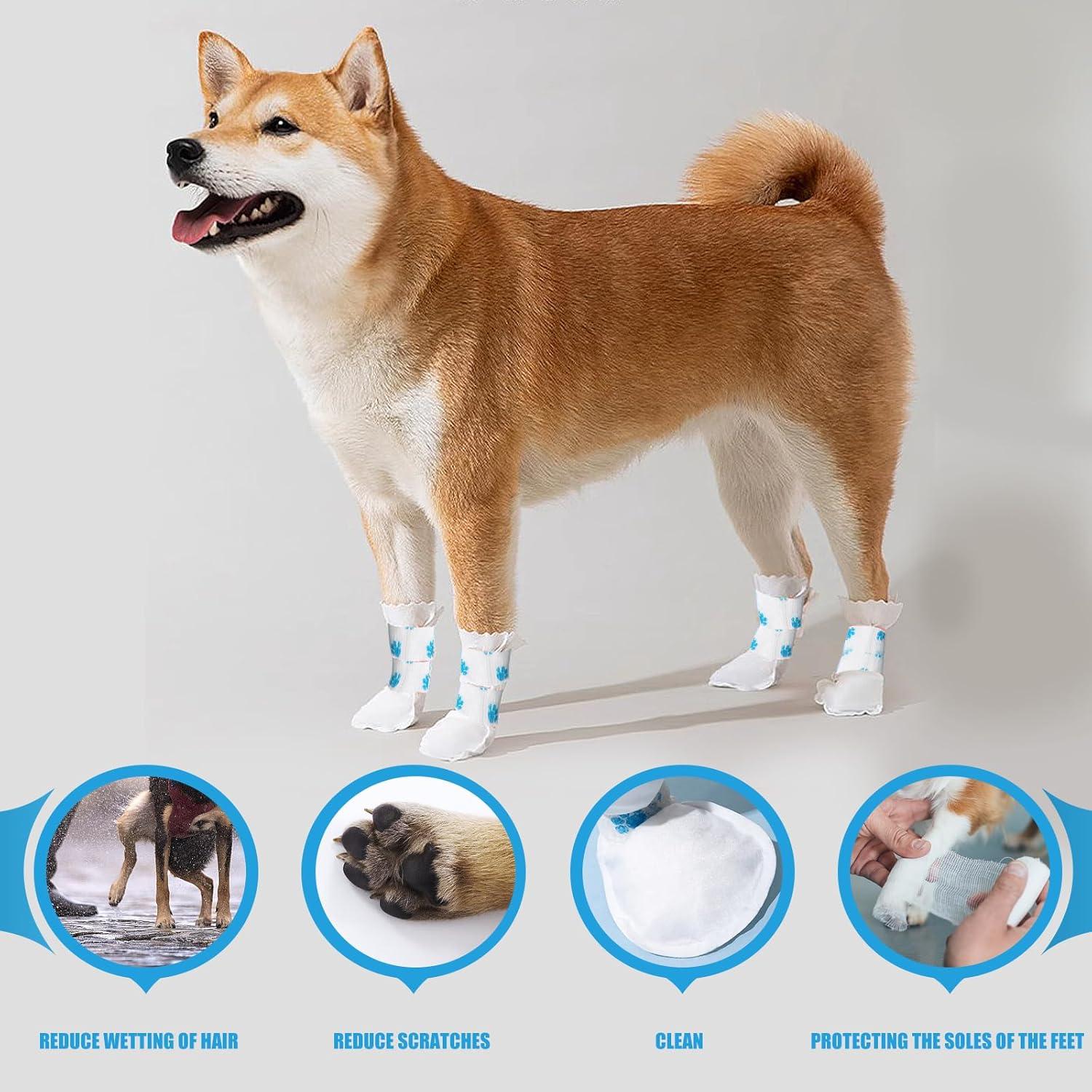 12 Botas Desechables para Perros Ziyue - Protección Patas Medianos y Grandes