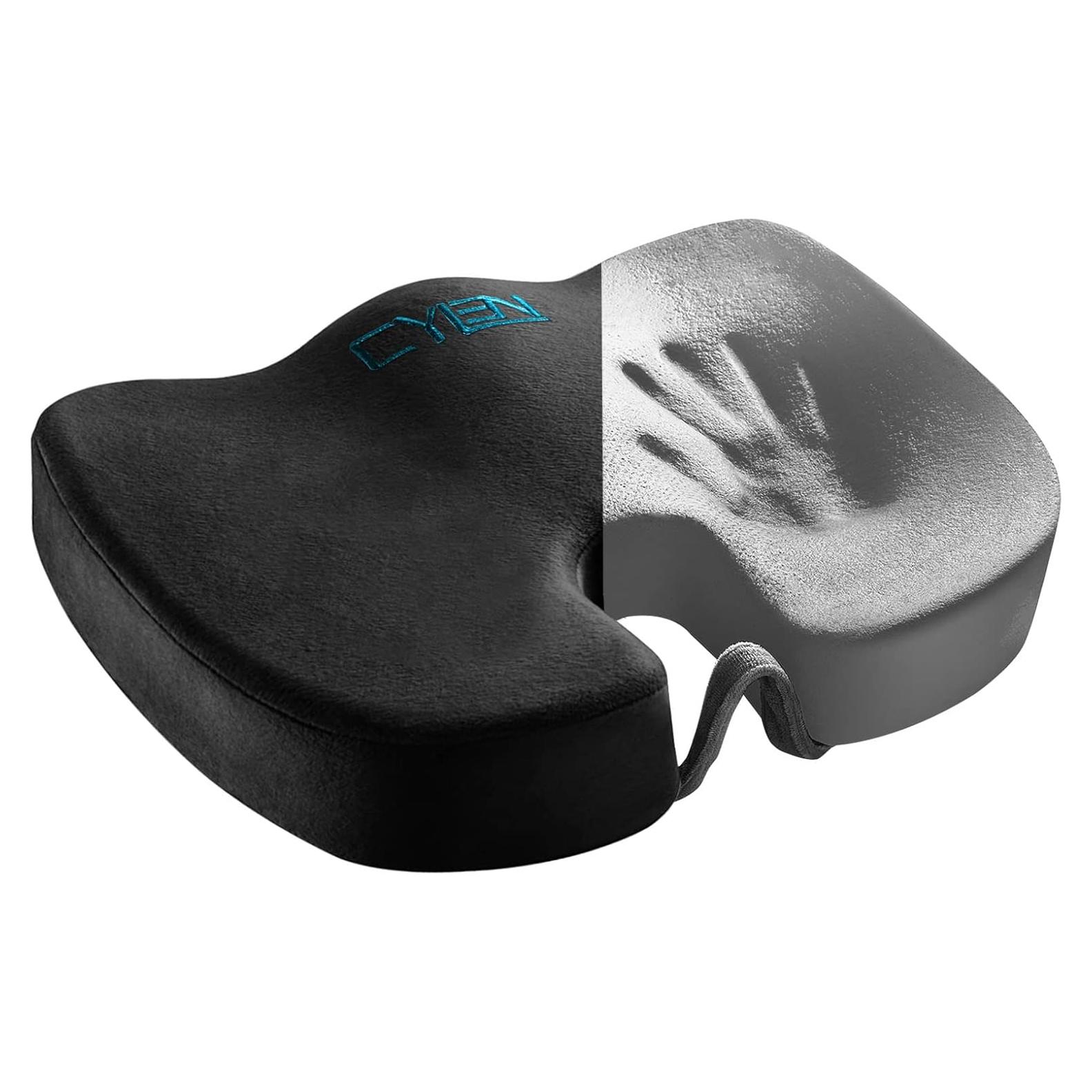 Cojín de Silla de Espuma de Memoria CYLEN - Alivio Coccix Negro