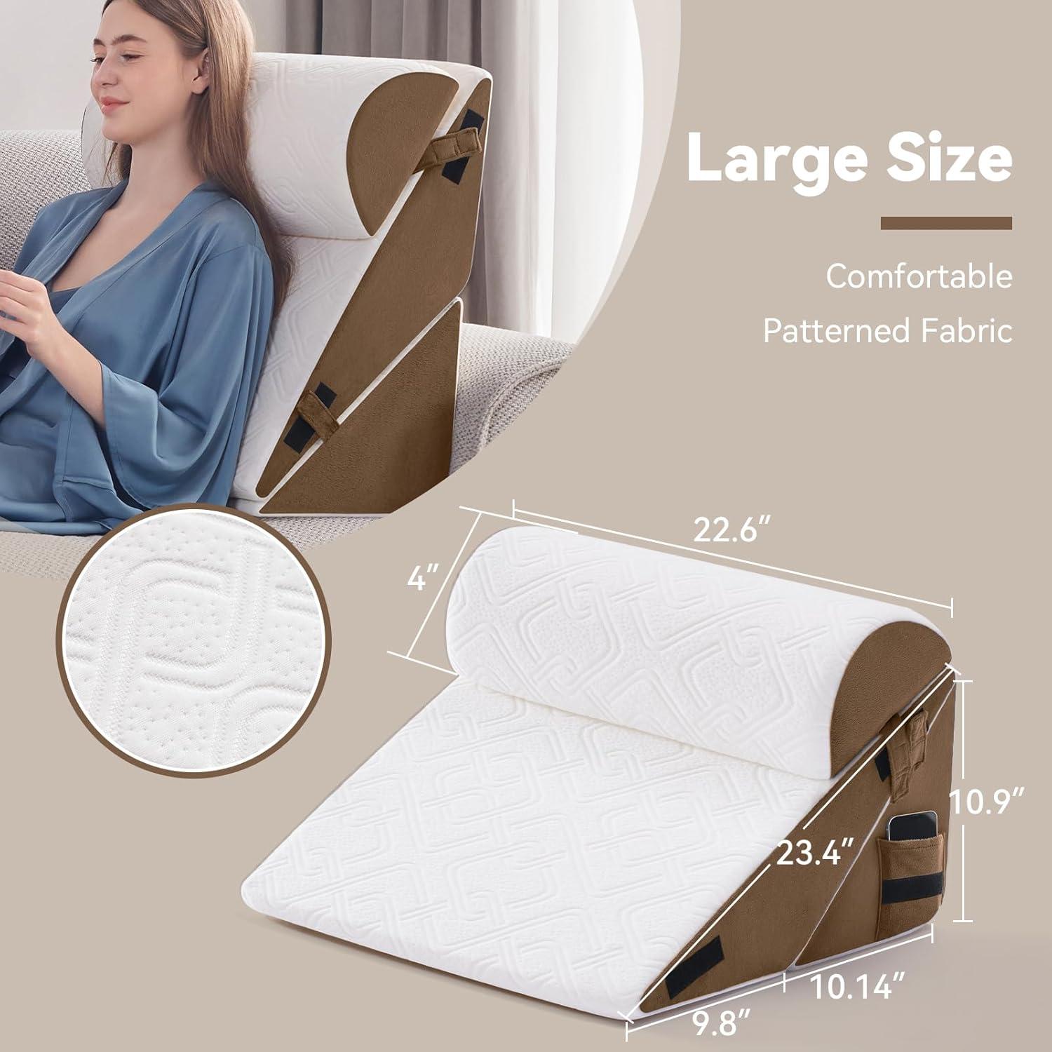 Juego de Almohadas en Cuña Ortopédica Negwoo 3 PCS Espuma Memoria