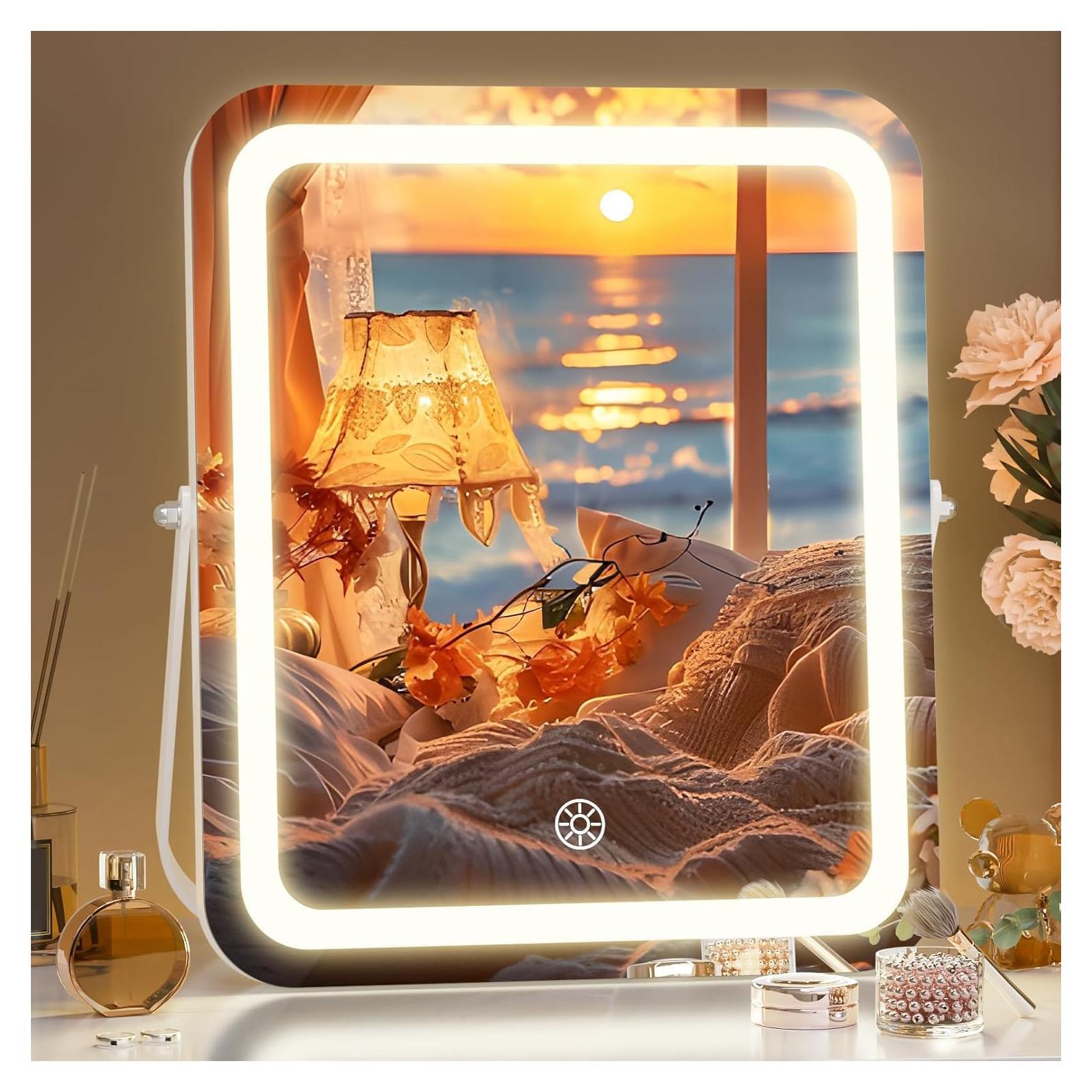 Espejo de Tocador LED Hasipu 25.4x30.5 cm 3 Modos Luz