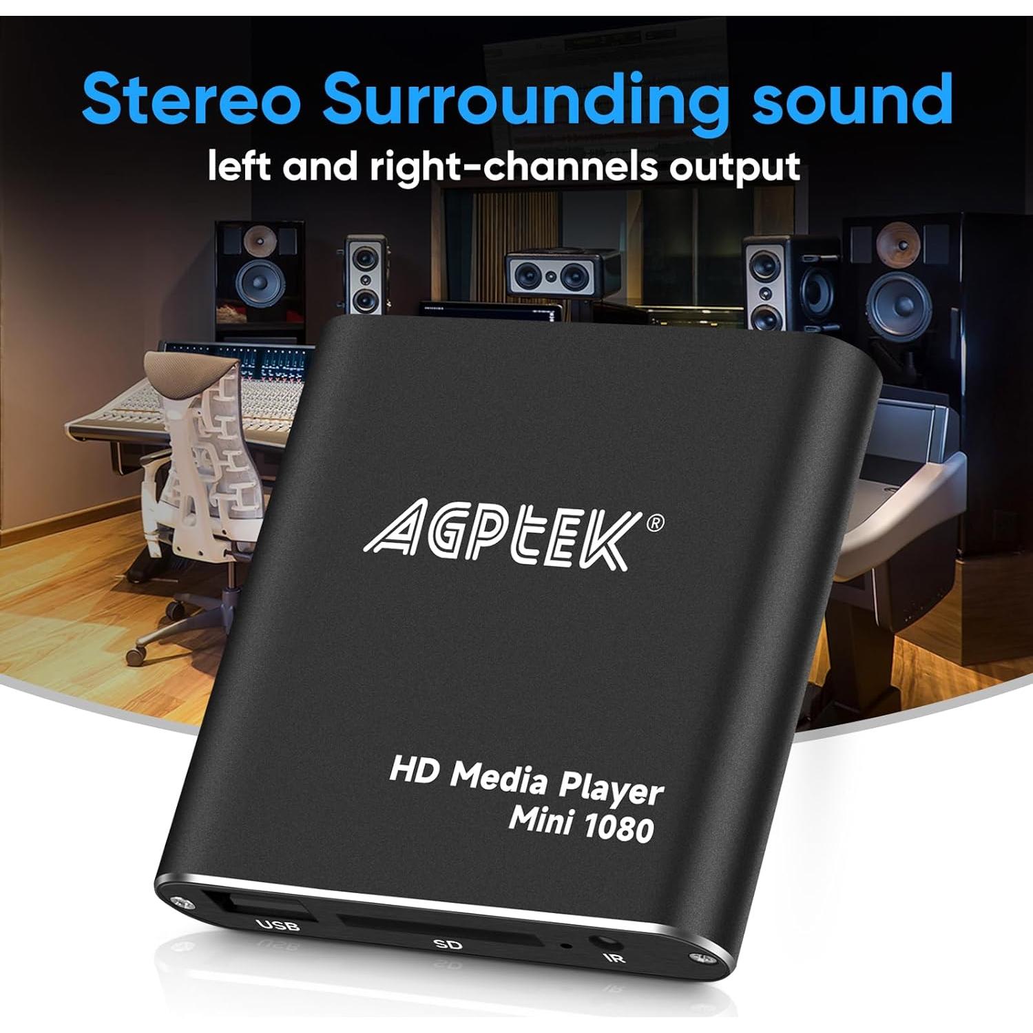 Reproductor de Medios HDMI AGPTEK Mini 1080P Full HD