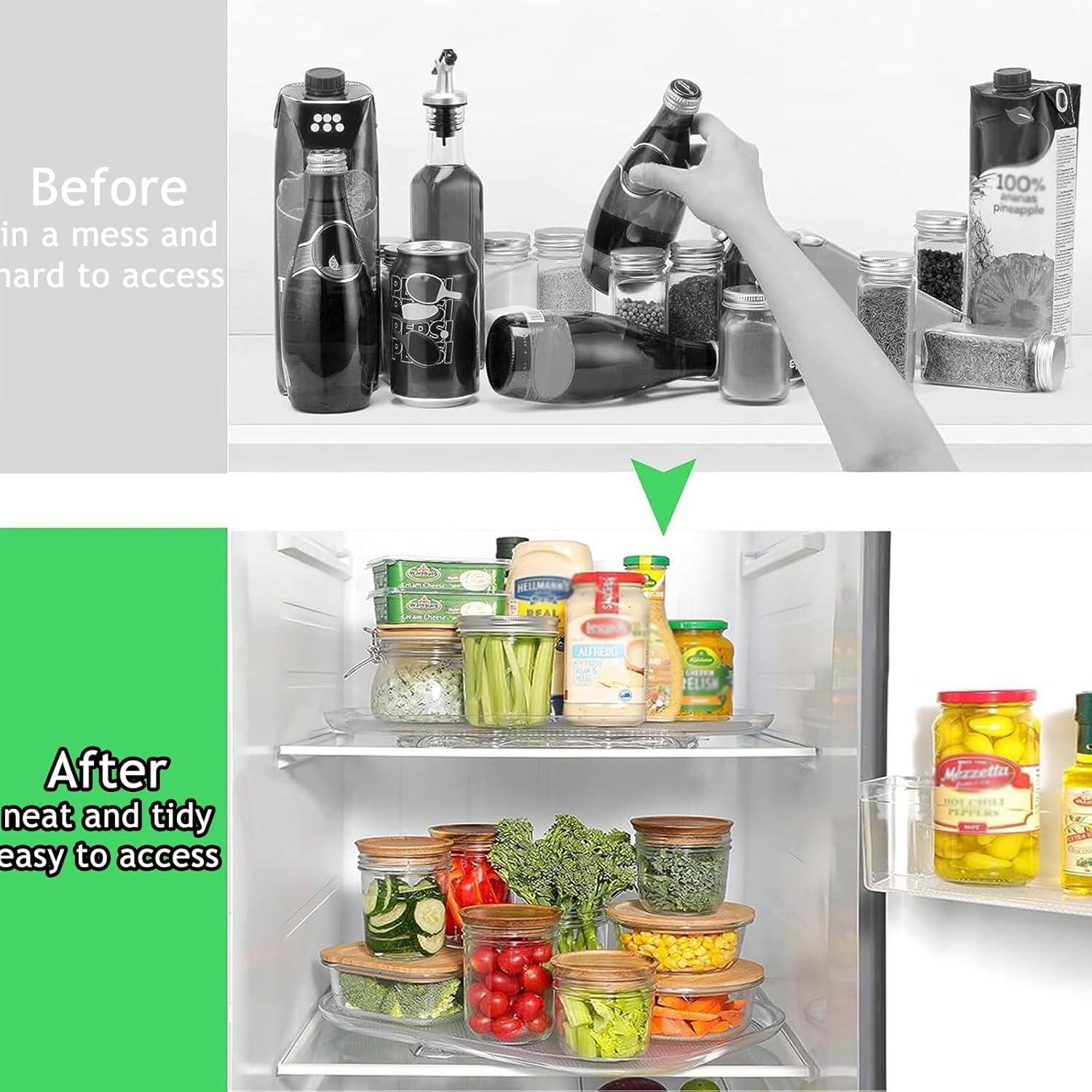 Organizador Giratorio para Refrigerador QIYUNI 35cm x 26cm Transparente