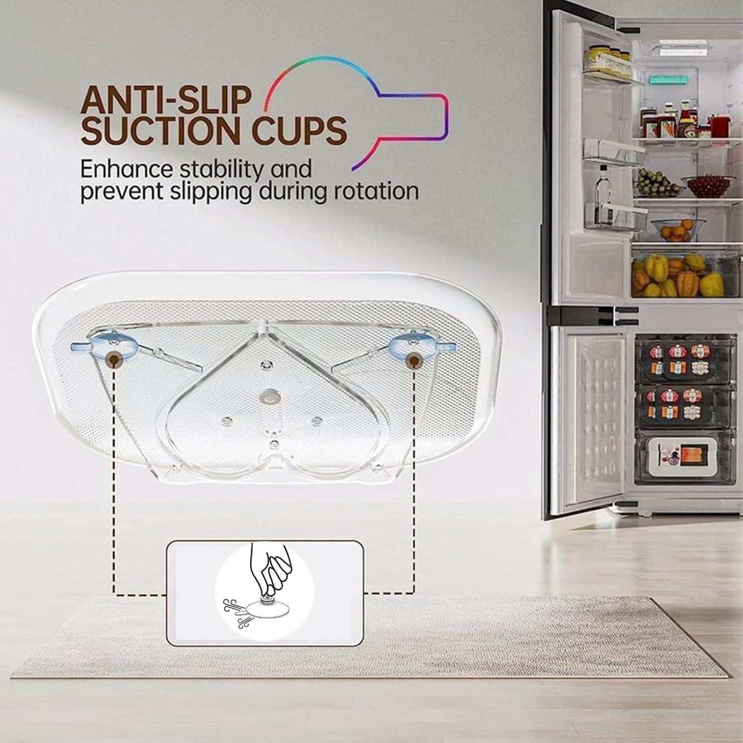 Organizador Giratorio para Refrigerador QIYUNI 35cm x 26cm Transparente