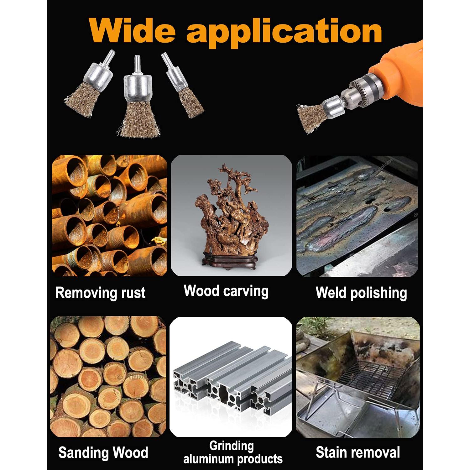 Juego de 15 Cepillos de Alambre Rocaris para Taladro 1/4"