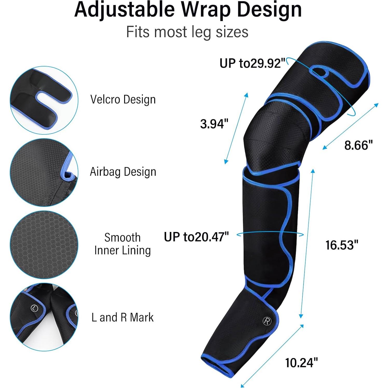 Masajeador de Piernas Hunan TGS FE-7204B con Calor y Compresión