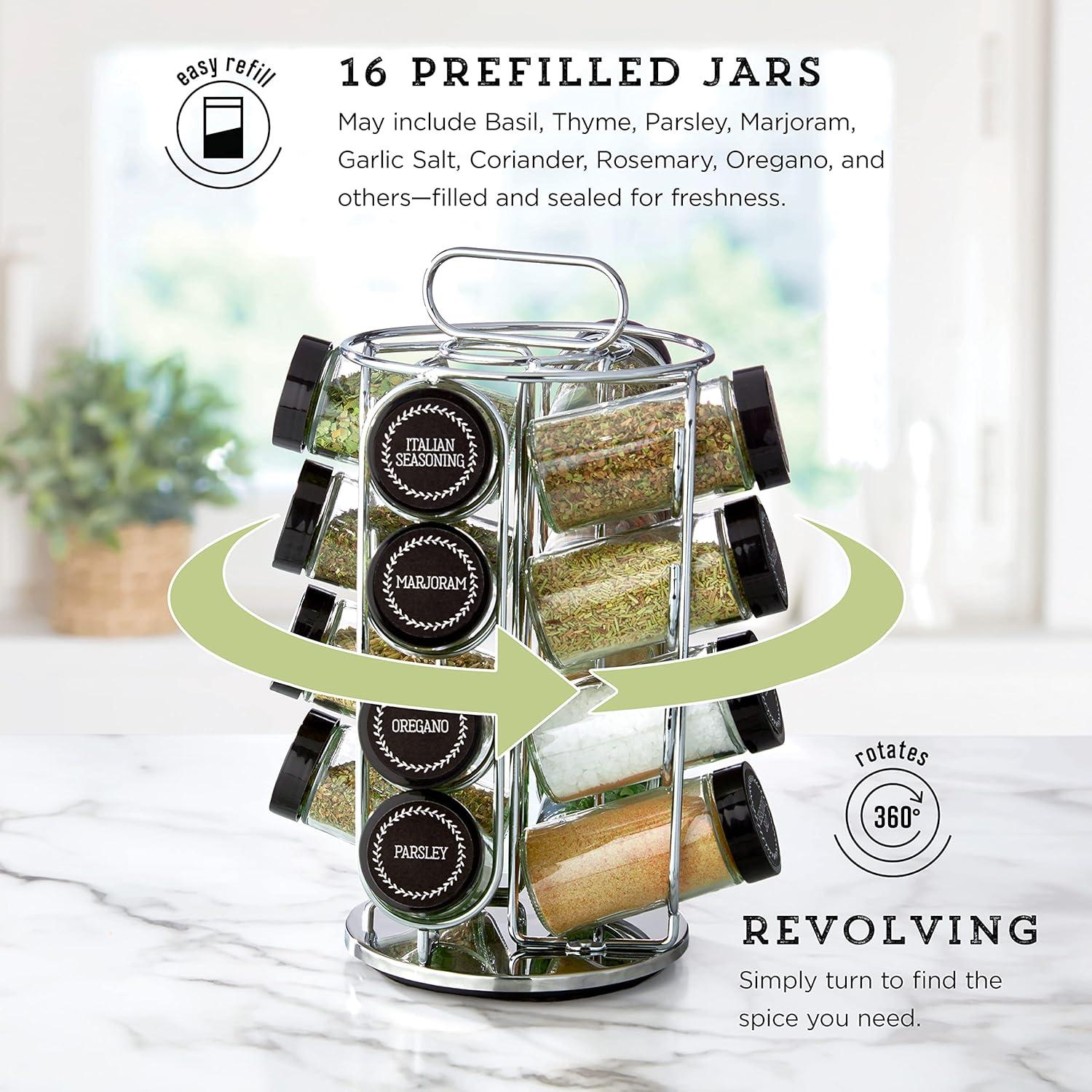 Organizador de Especias Giratorio Kamenstein 16 Tarros Cromo