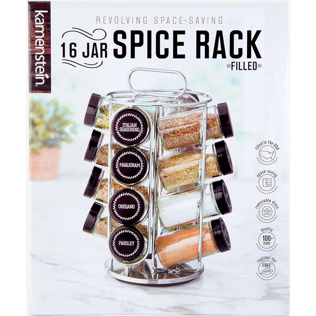 Organizador de Especias Giratorio Kamenstein 16 Tarros Cromo
