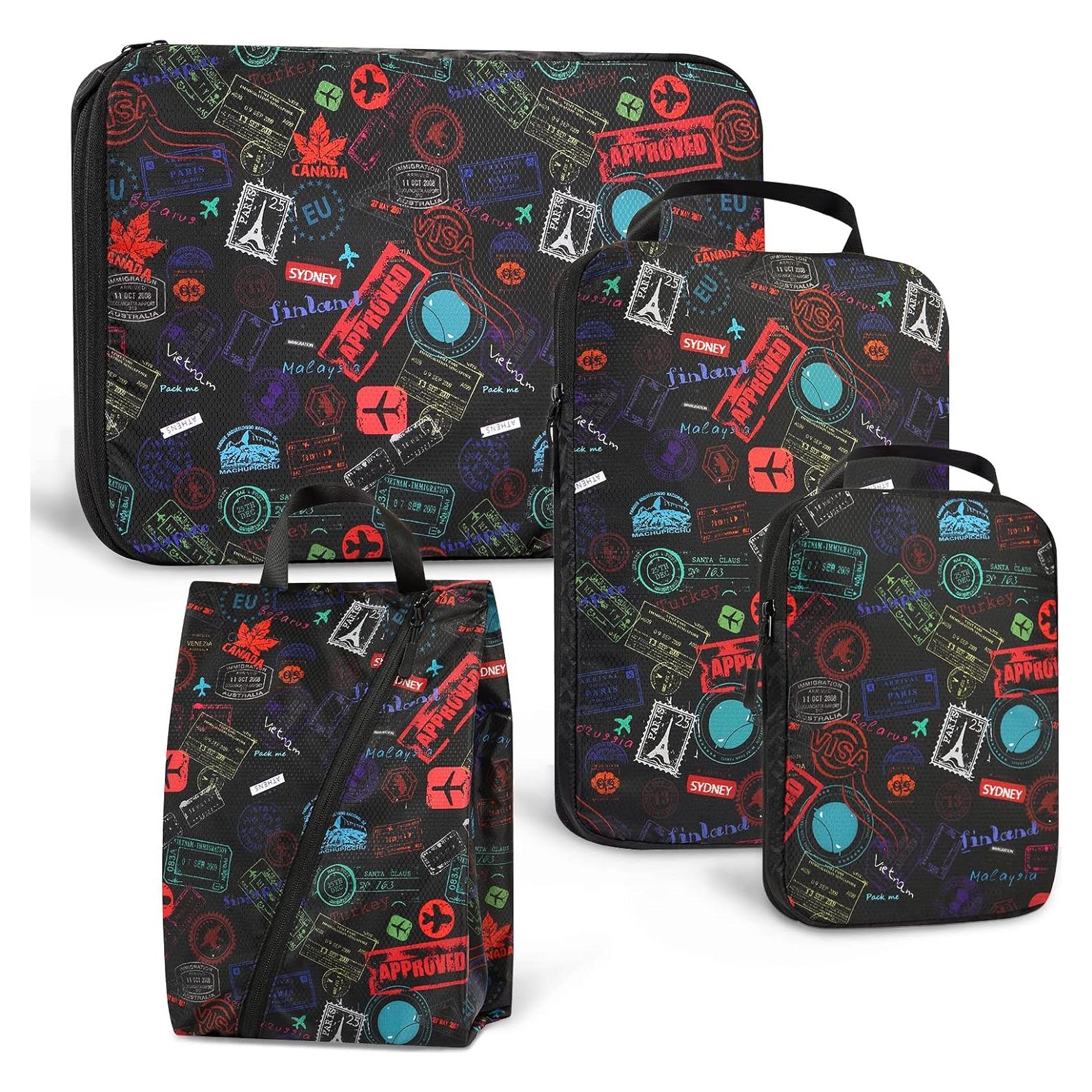 Travelkin 4 Set Cubos de Compresión para Maletas - Negro