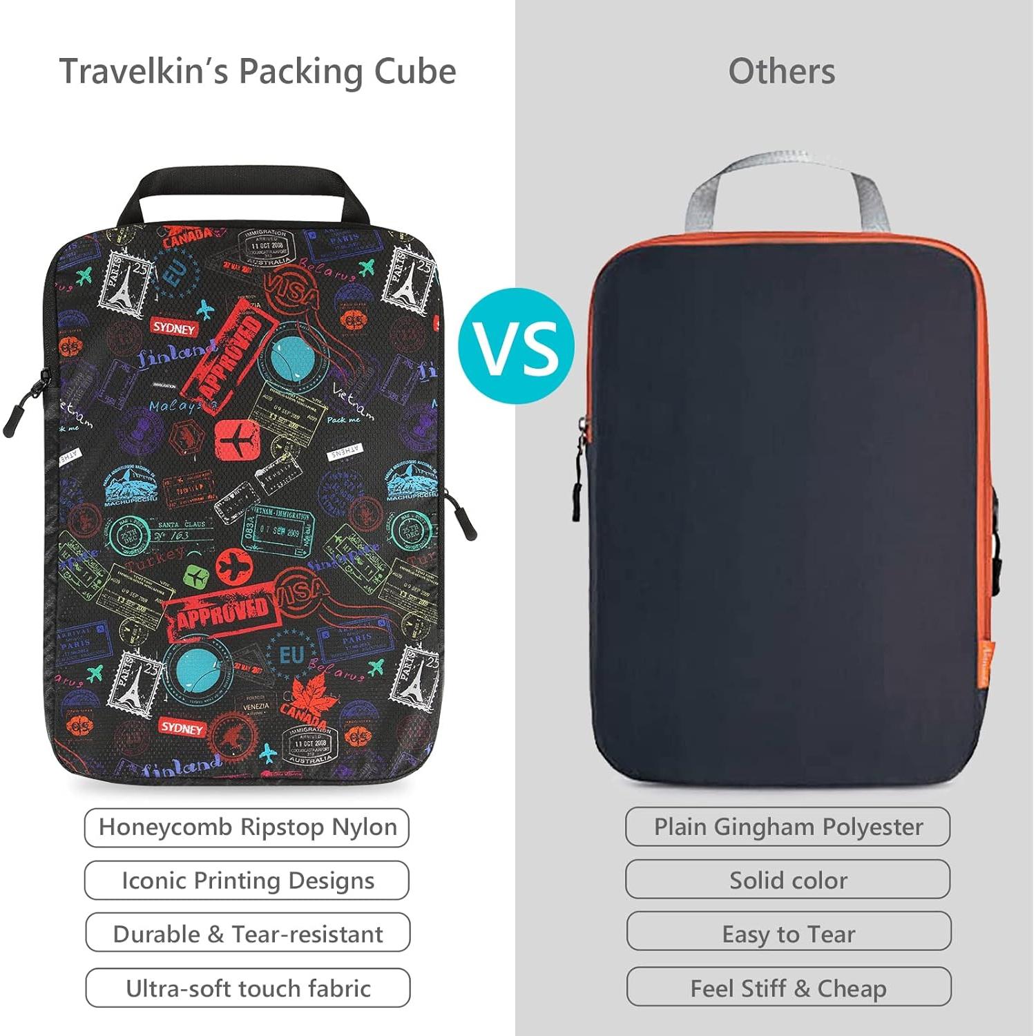 Travelkin 4 Set Cubos de Compresión para Maletas - Negro