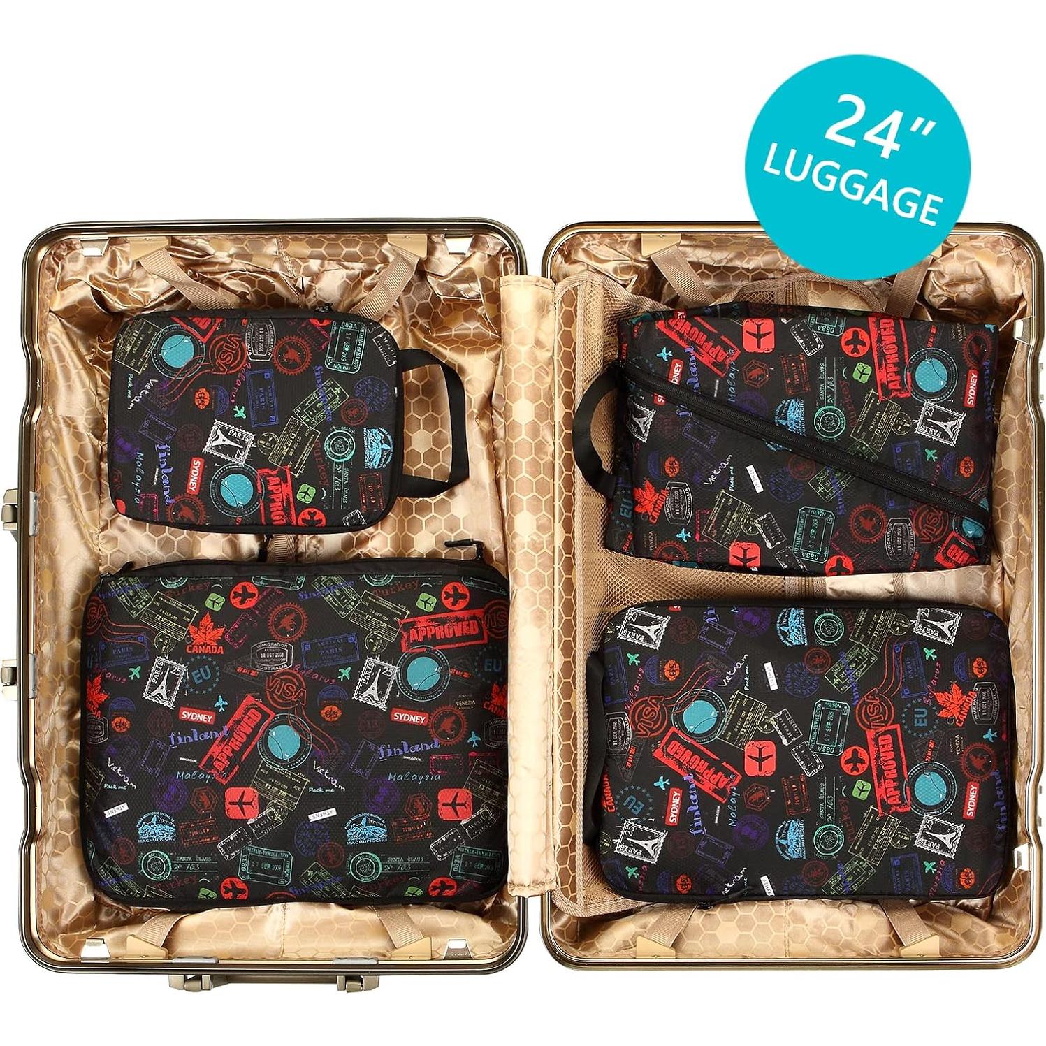 Travelkin 4 Set Cubos de Compresión para Maletas - Negro