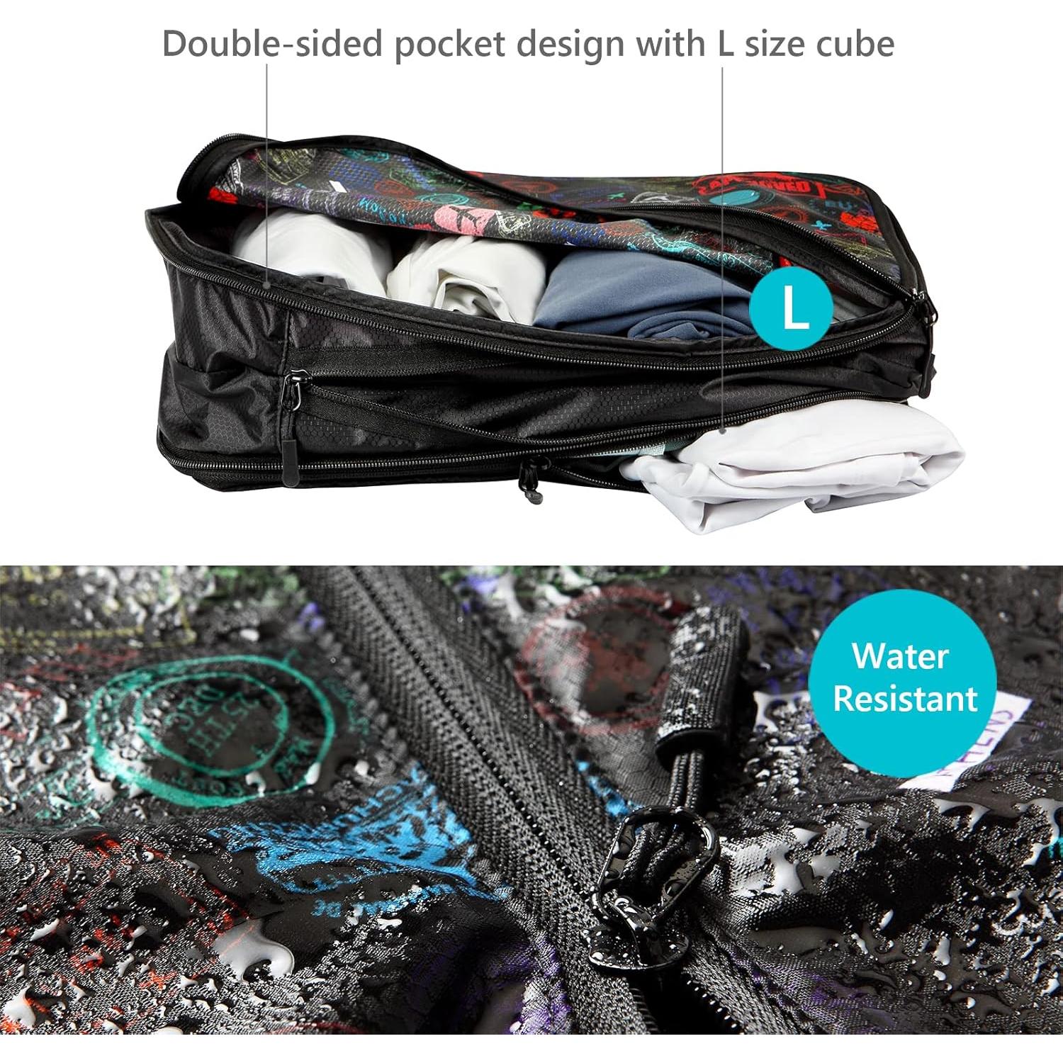 Travelkin 4 Set Cubos de Compresión para Maletas - Negro