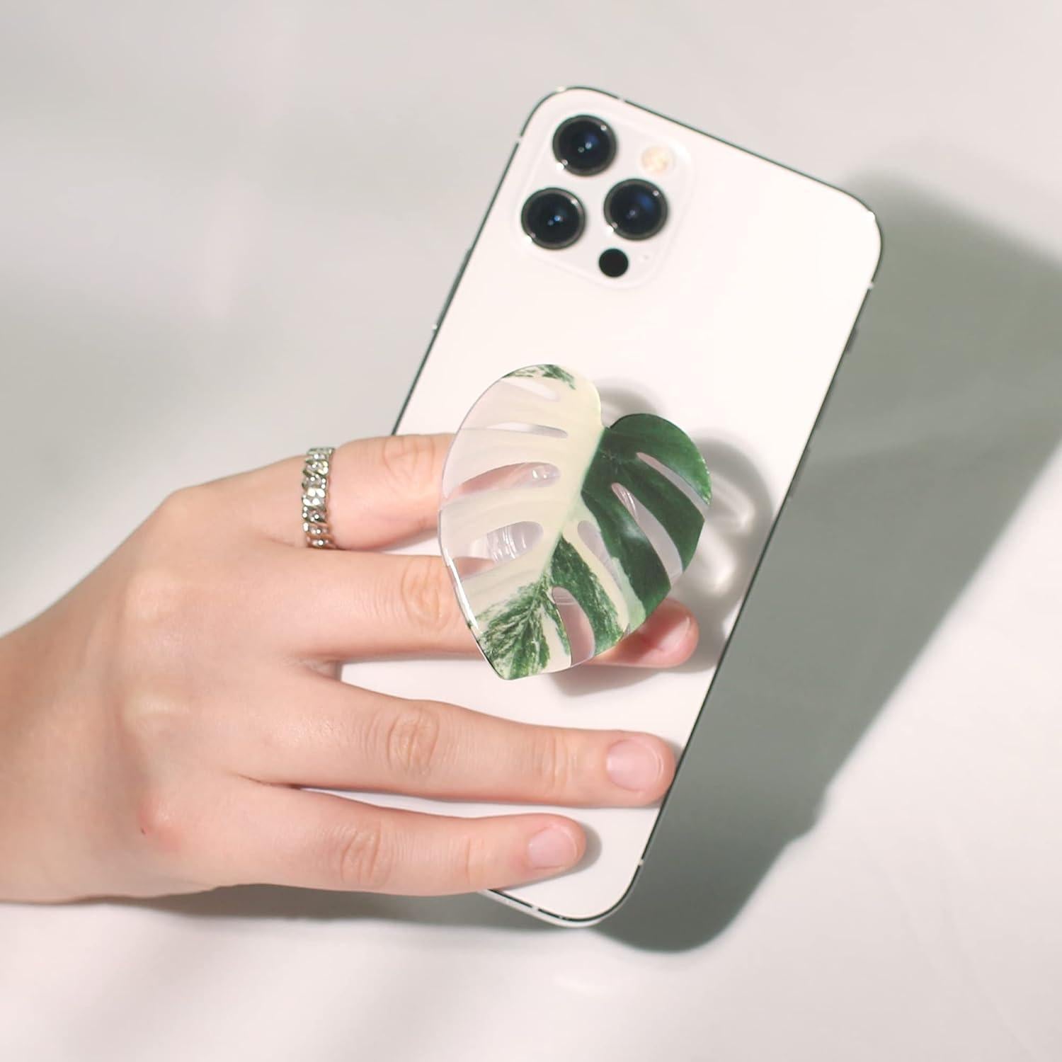 Soporte para teléfono móvil colapsable OnTheGrip Albo Monstera