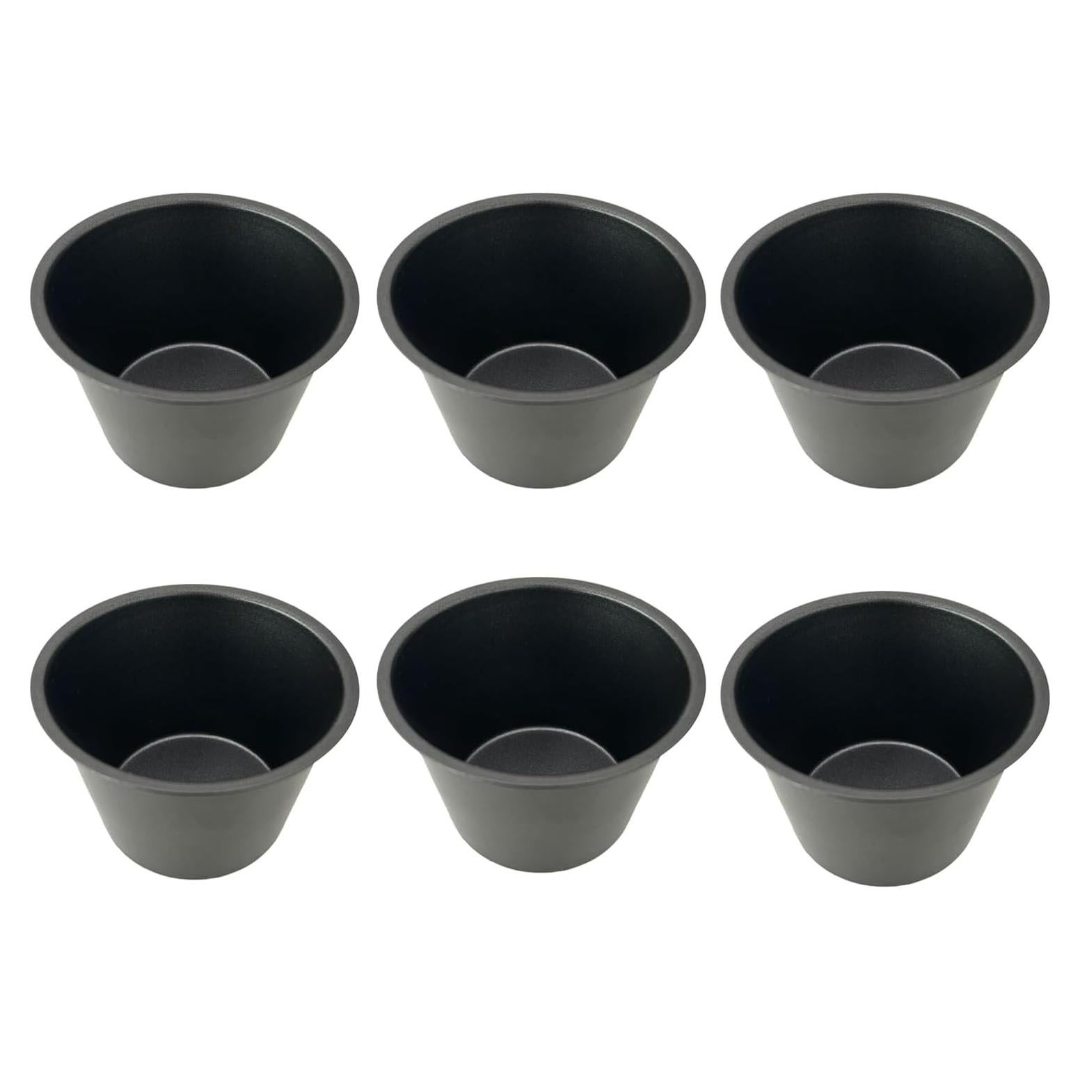 Set de 6 Moldes para Popovers Heluok - Acero al Carbono Negro