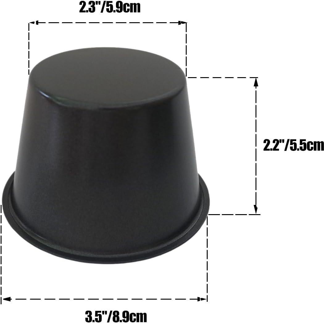 Set de 6 Moldes para Popovers Heluok - Acero al Carbono Negro