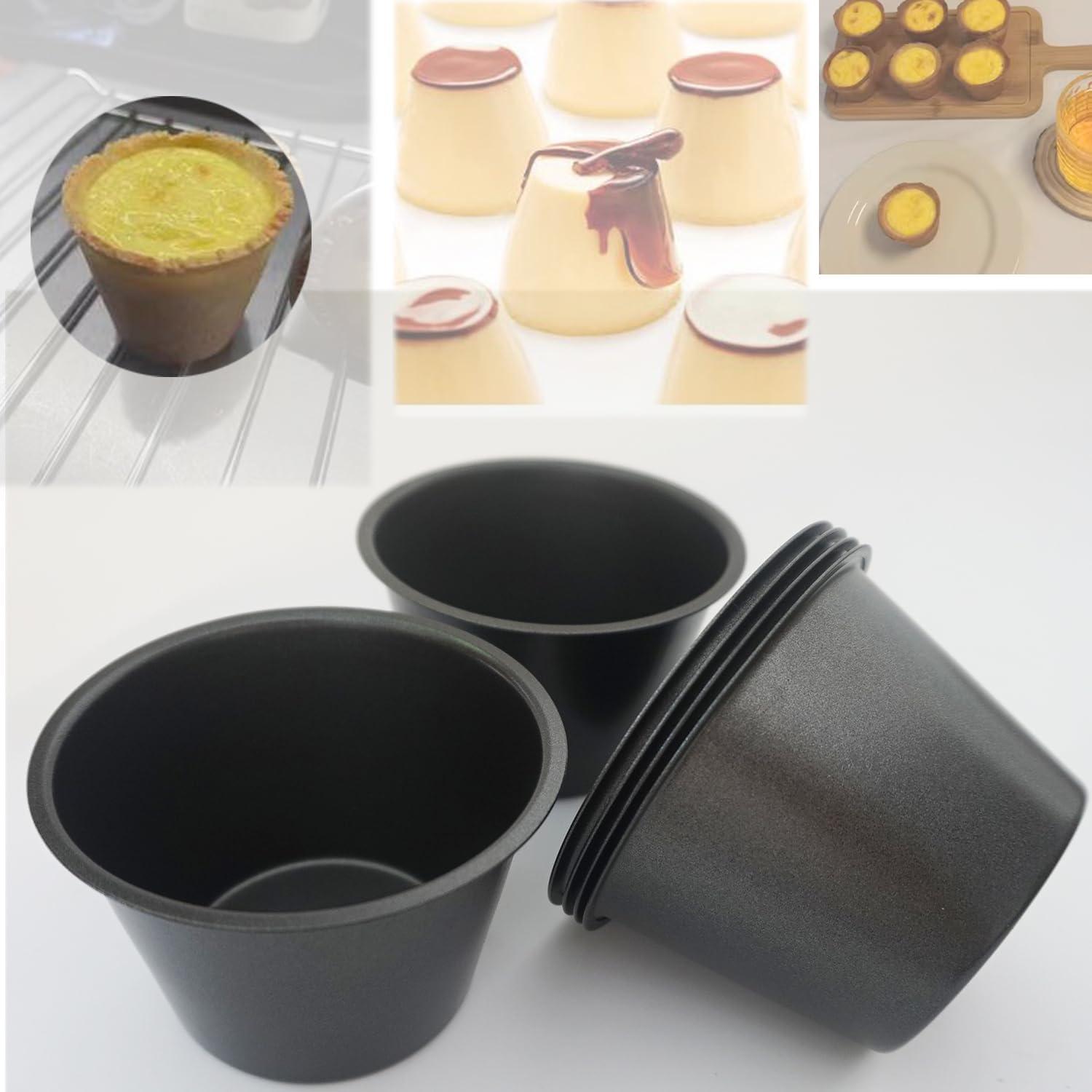 Set de 6 Moldes para Popovers Heluok - Acero al Carbono Negro