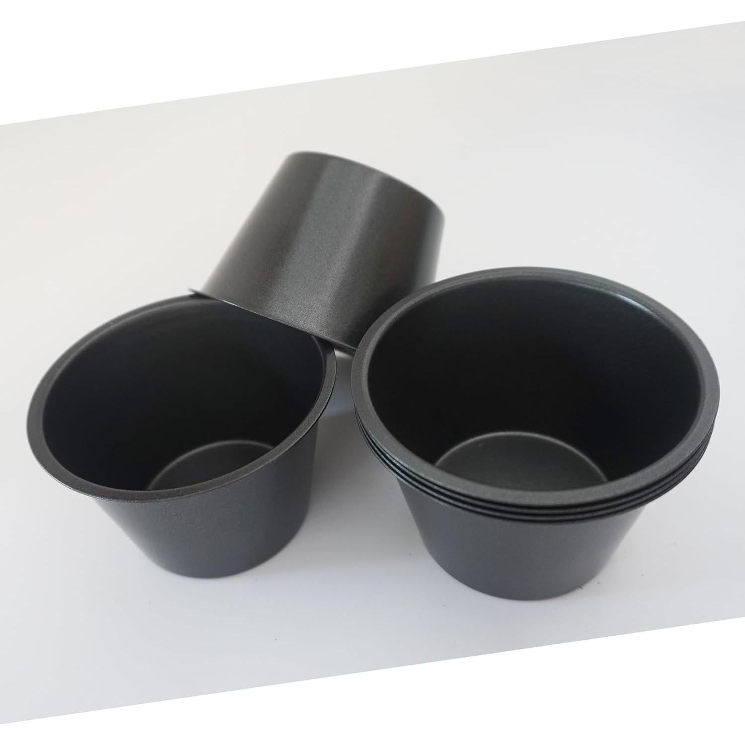 Set de 6 Moldes para Popovers Heluok - Acero al Carbono Negro