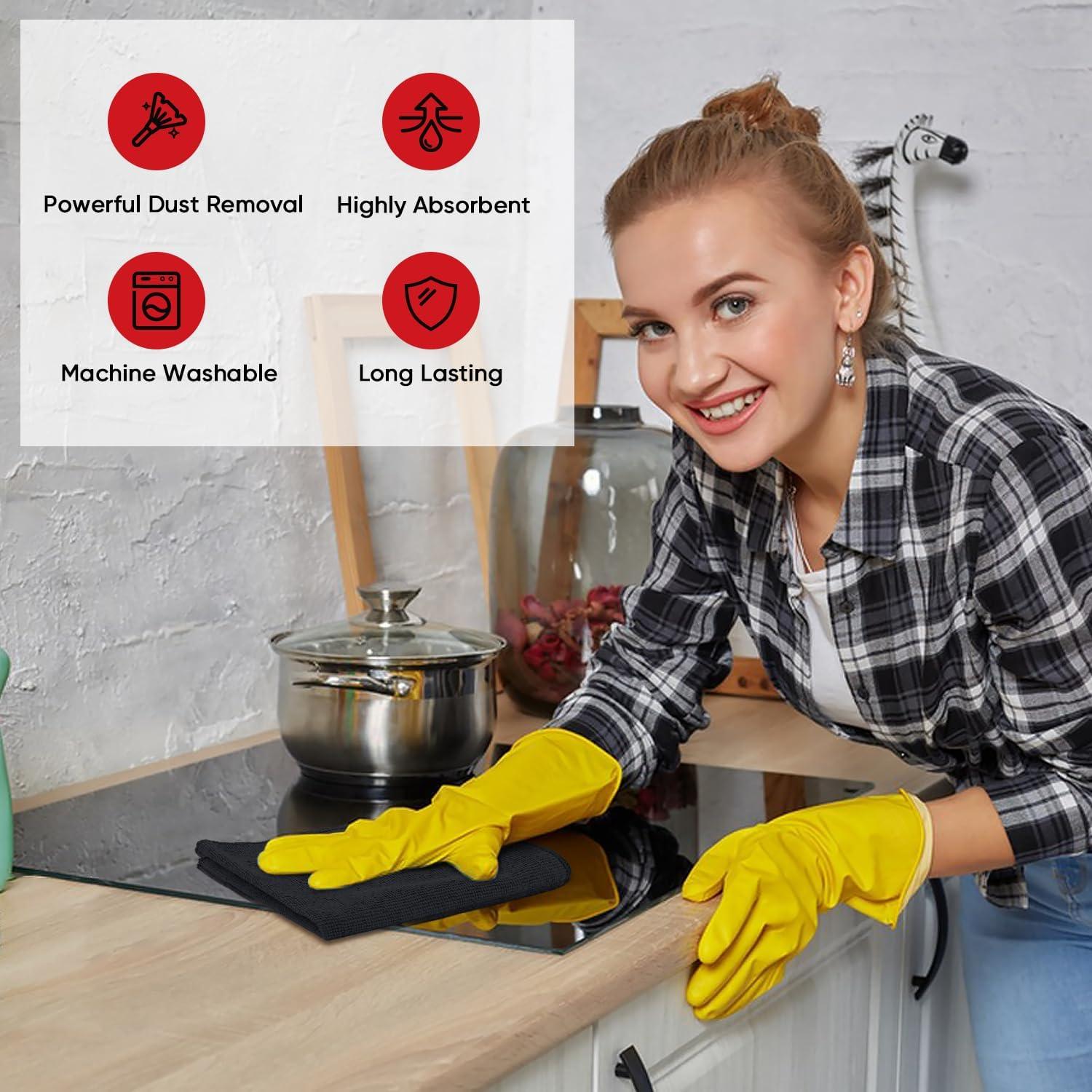 Paño de Microfibra AIDEA 12 Unidades 30x40cm Negro