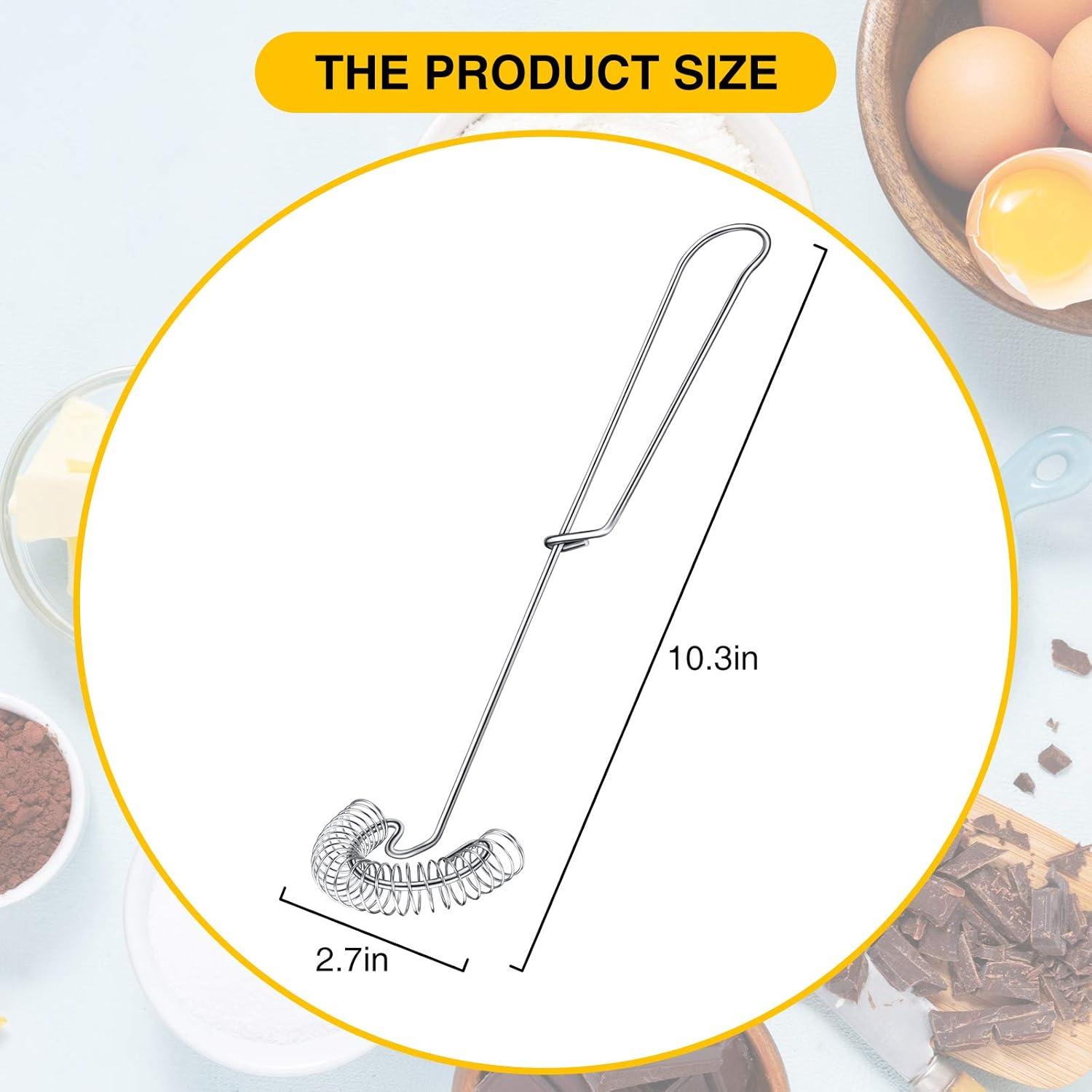 Patelai 10 Inch Scandinavian Flat Stainless Steel Egg Whisk (2 Pieces)