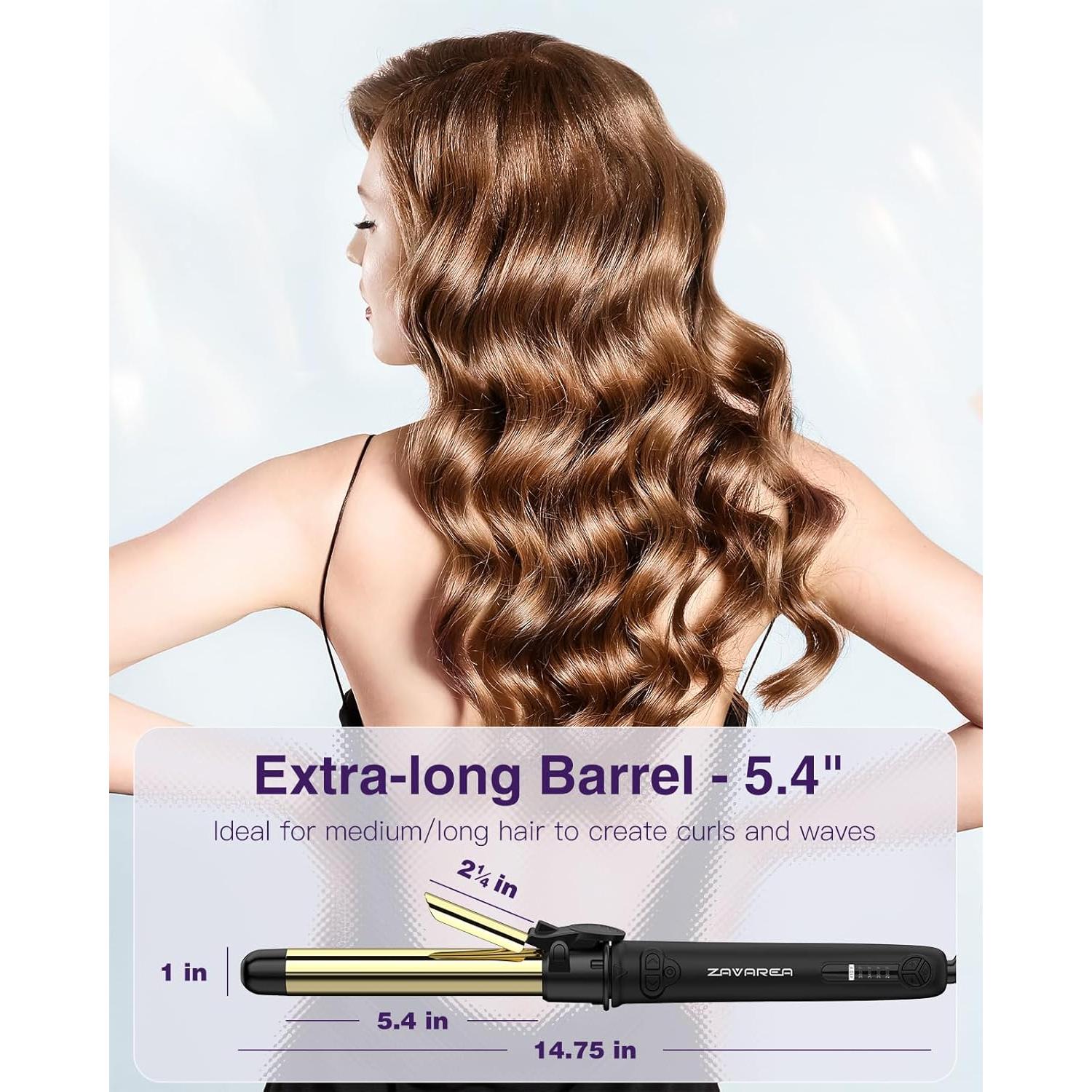 Rizador Automático de Pelo Zavarea 1" Barril Largo Negro