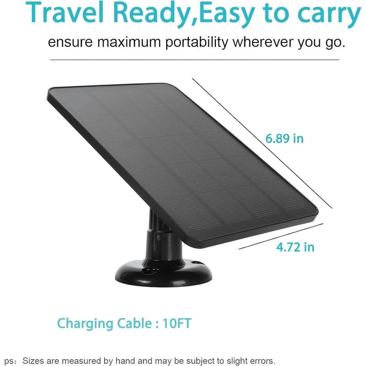 Cargador Solar 10W Zunate para Timbre Google Nest y Video