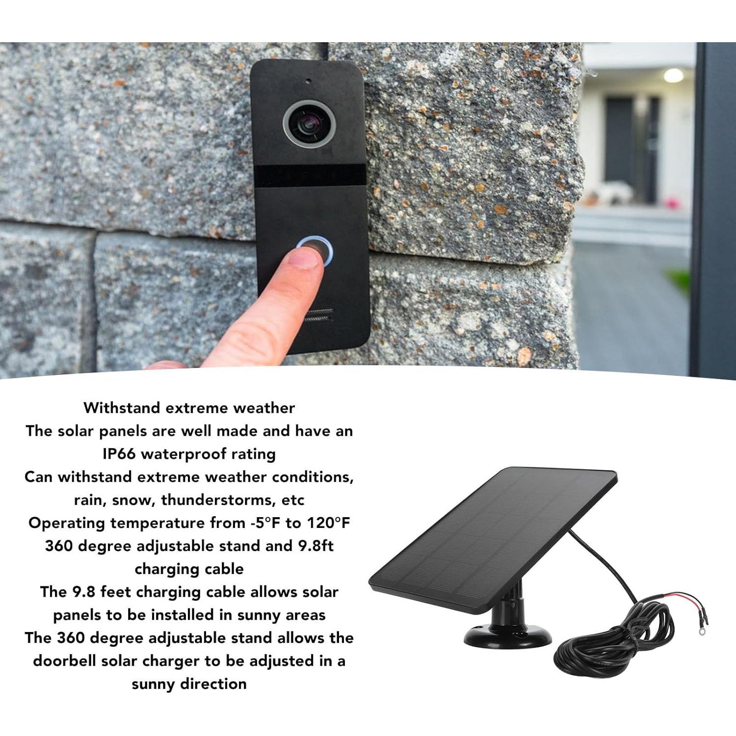 Cargador Solar 10W Zunate para Timbre Google Nest y Video