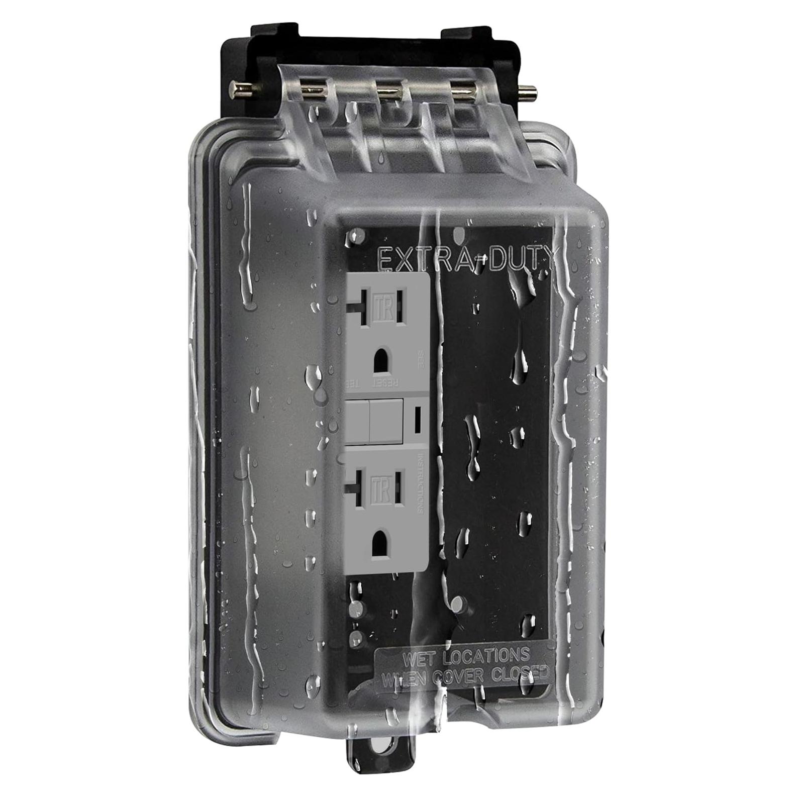 Cubierta de Enchufe Exterior Enerlites IUC1V-D Impermeable